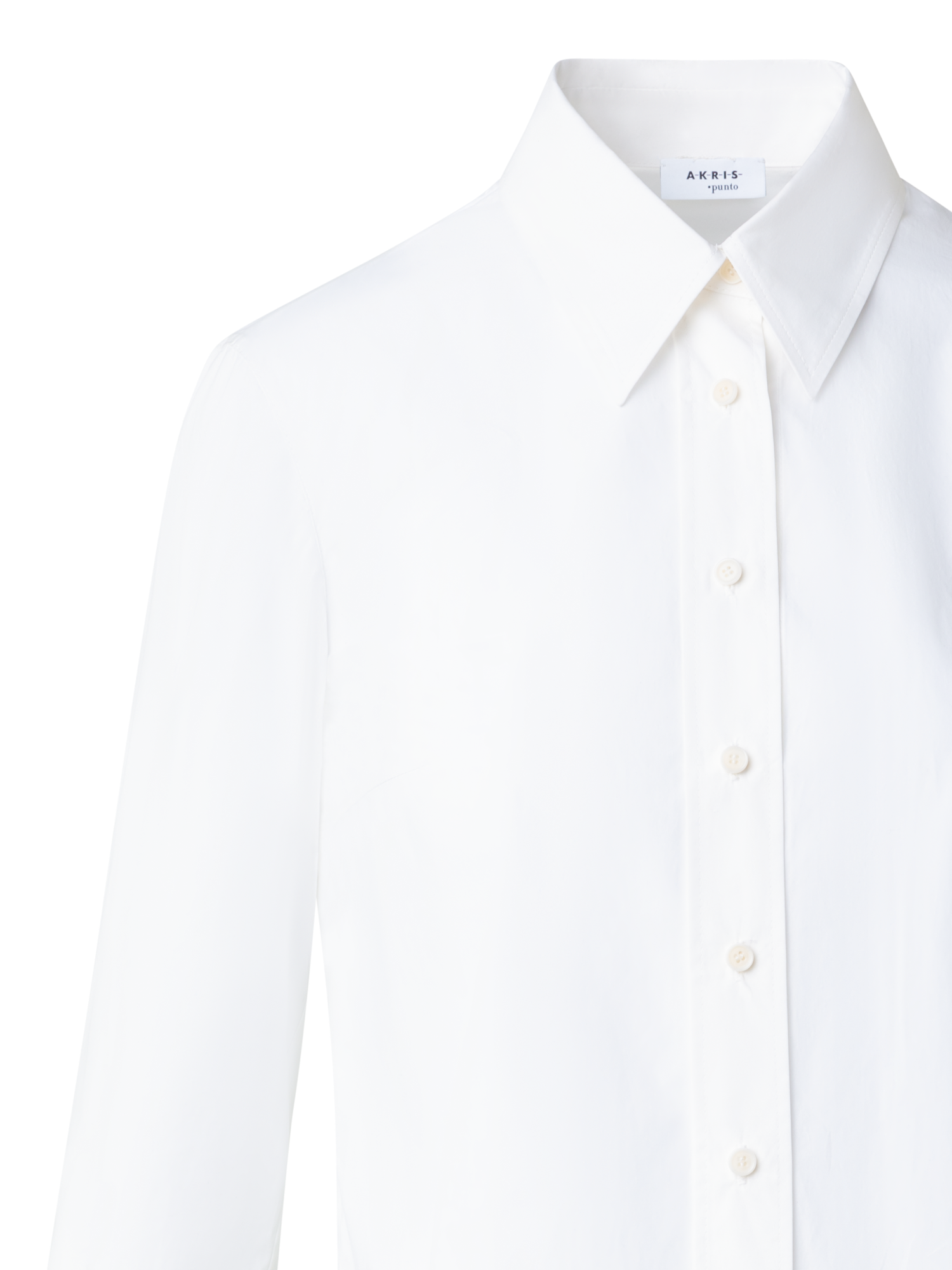 Designer Fitted Cotton Poplin Blouse - ecru - white