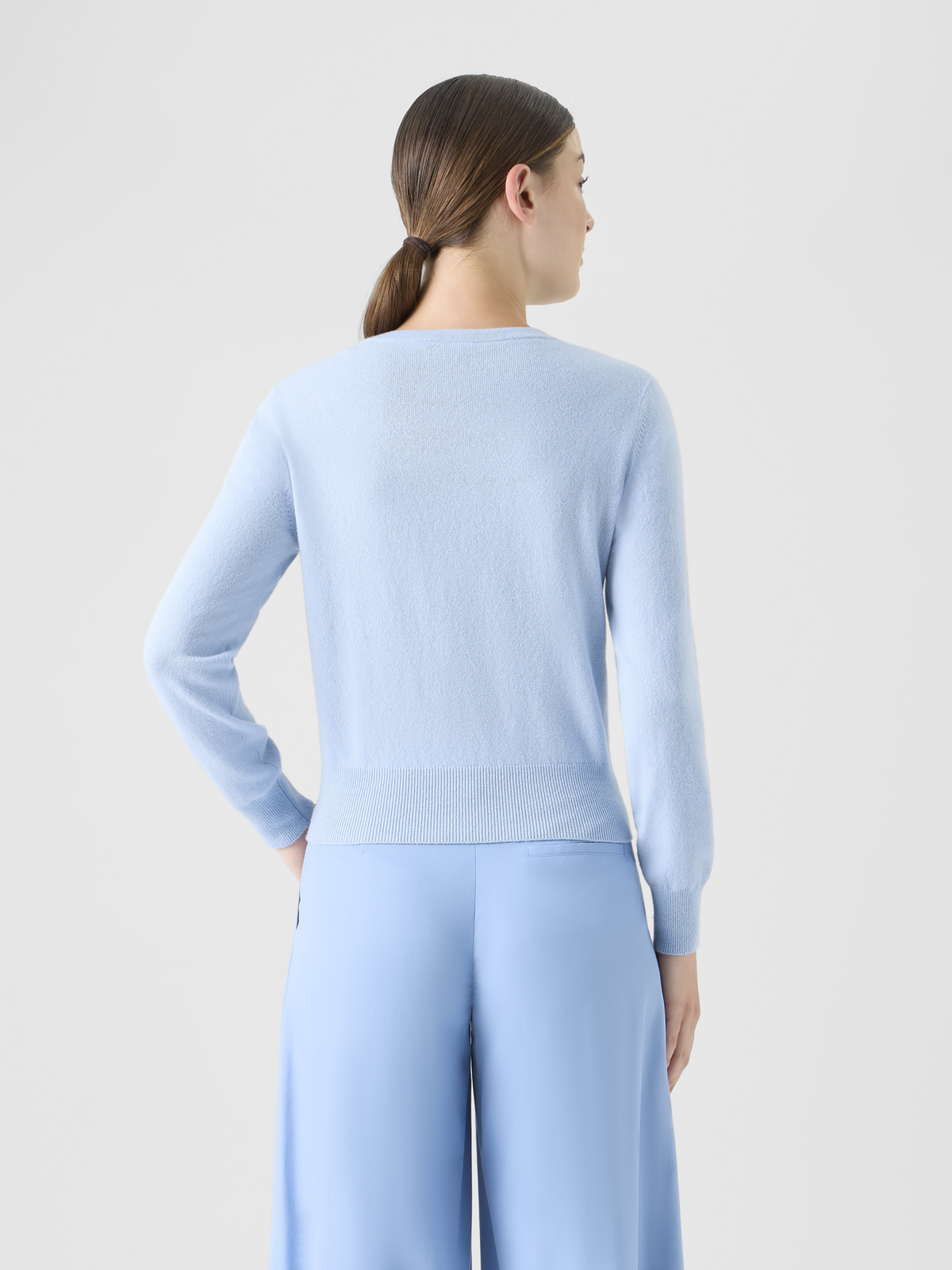 Designer Cashmere Crew-Neck Sweater - blue #editorial