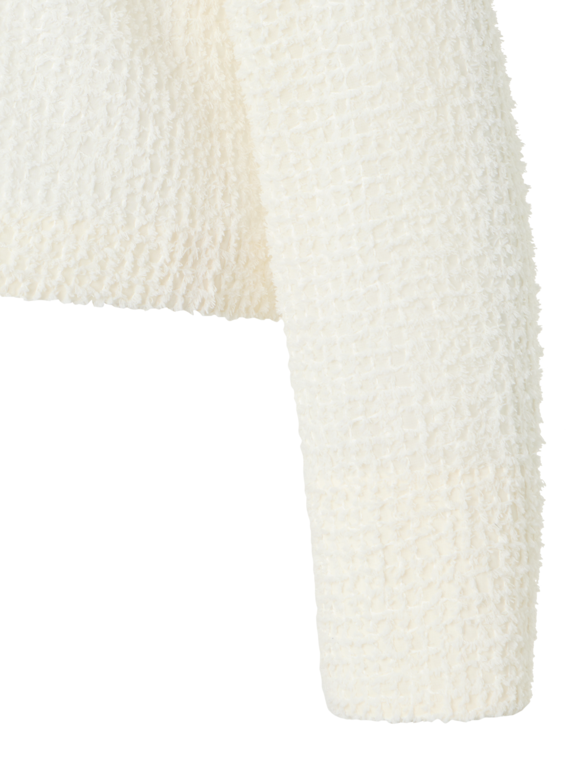 Designer Hockney Cropped Fringed Bolero Jacket - ecru