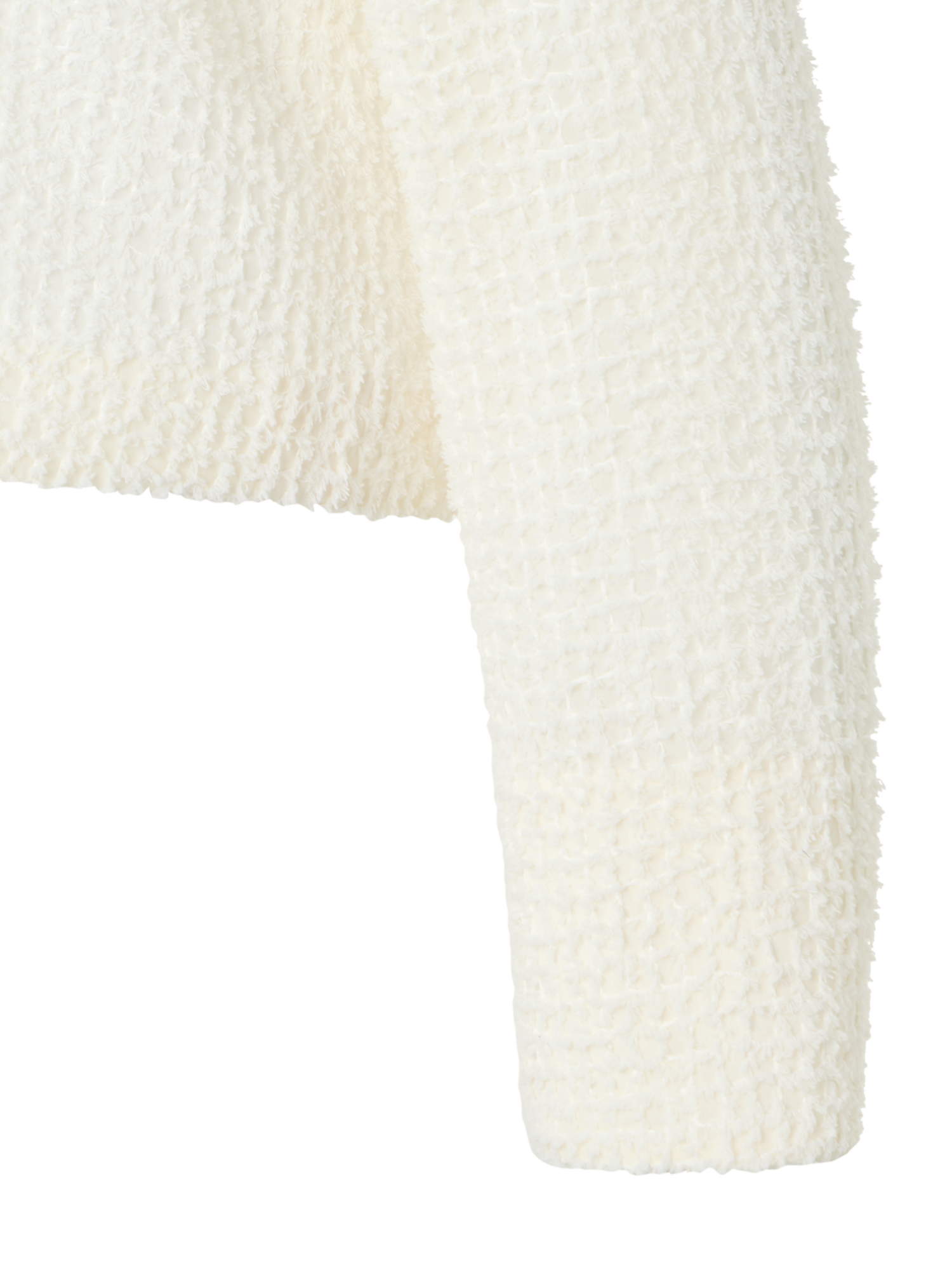 Designer Hockney Cropped Fringed Bolero Jacket - ecru