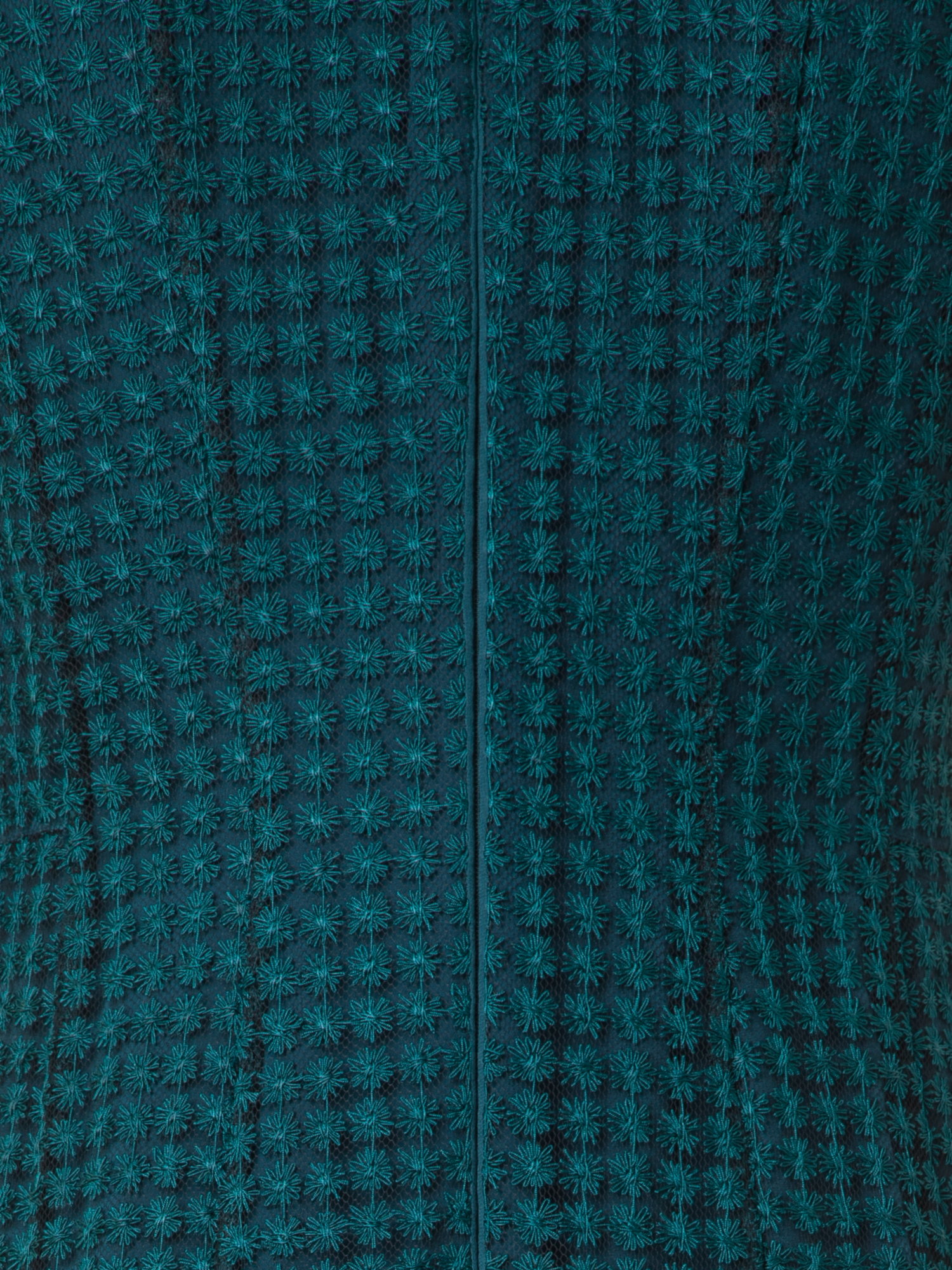 Designer Fitted Evening Gown in Flower Embroidery - green