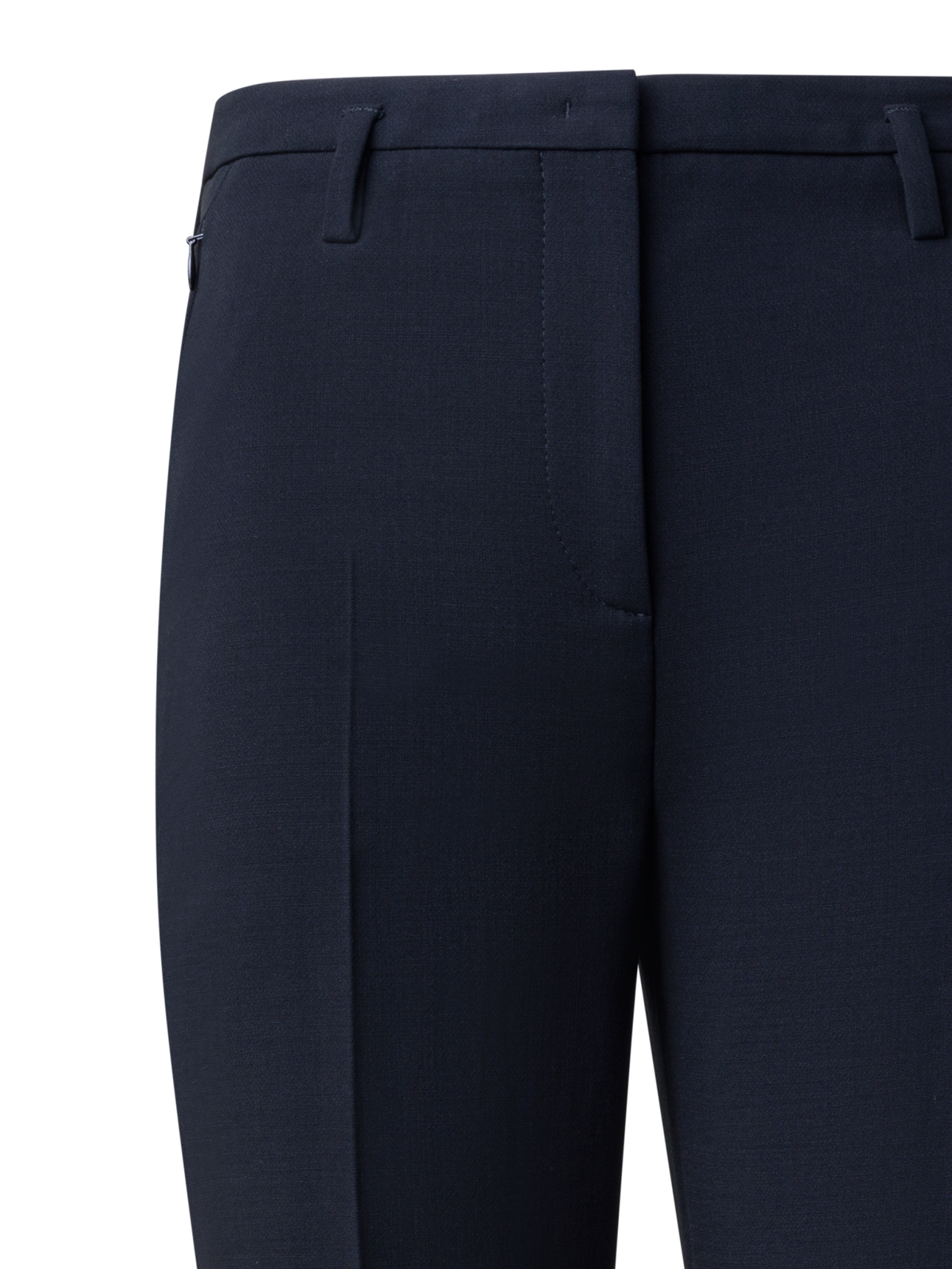 Designer Bootcut Wool Double-Face Pants - navy - blue