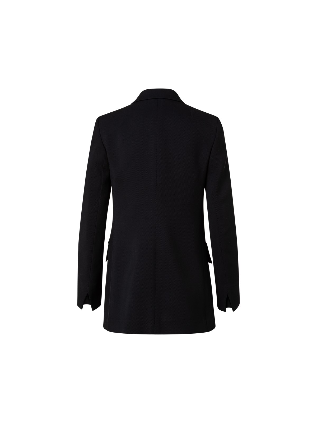 Designer Wool Tricotine Double-Breasted Jacket - black