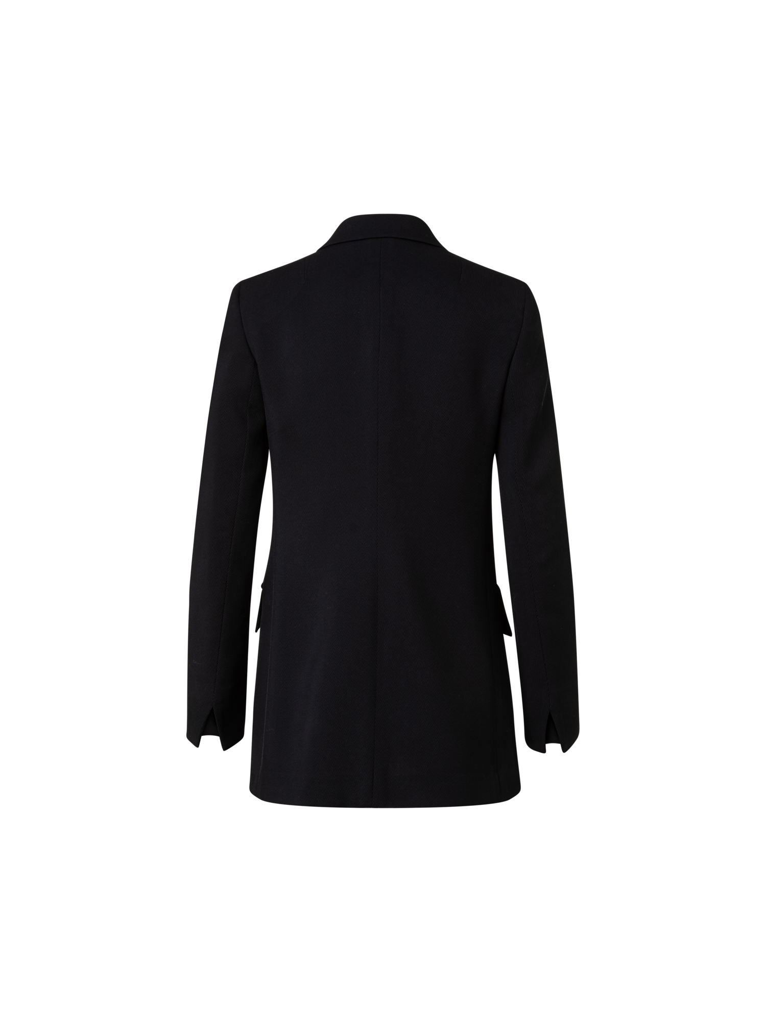 Designer Wool Tricotine Double-Breasted Jacket - black