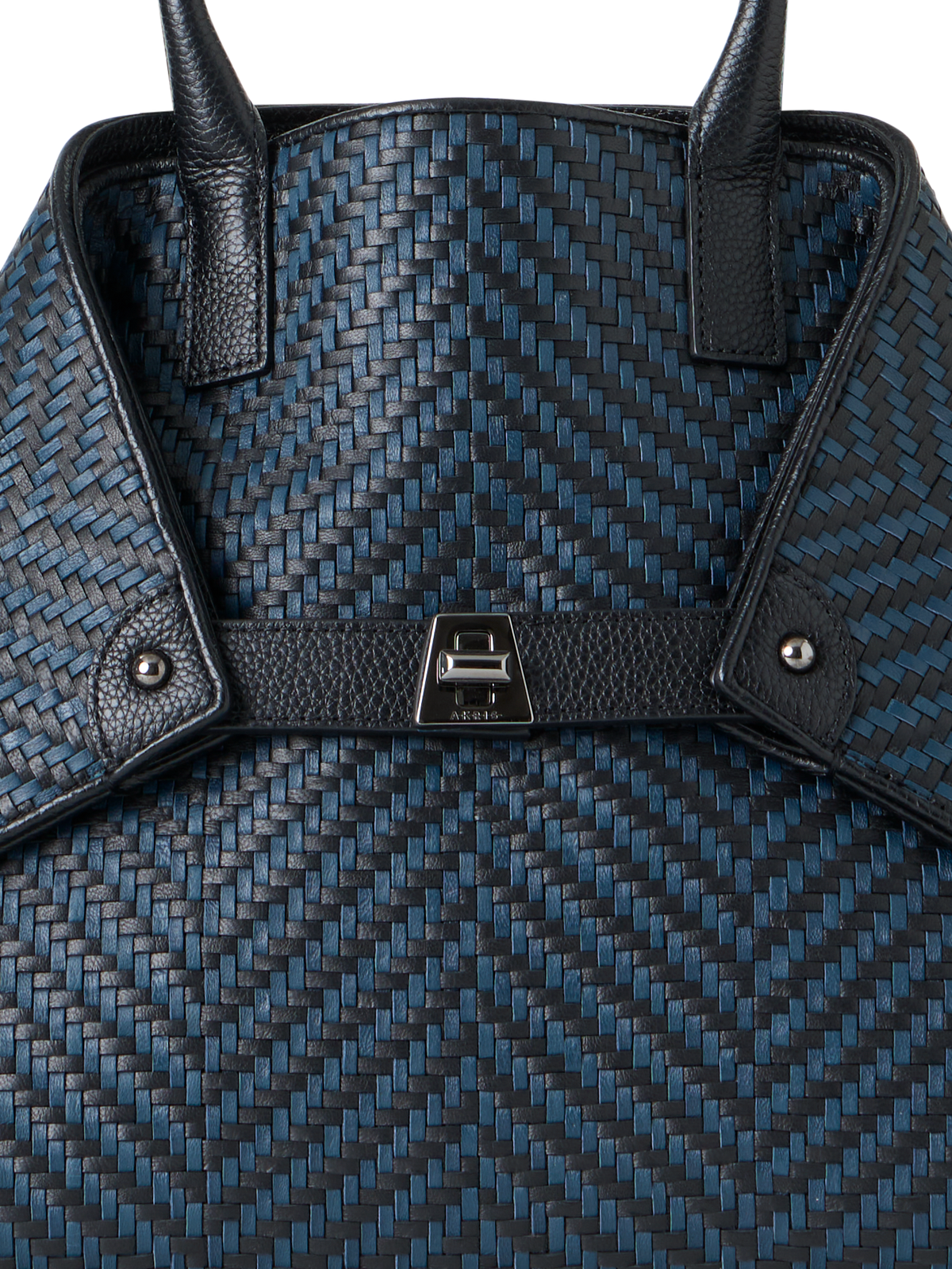 Designer Ai Small Top Handle Tote - neutral - navy - blue