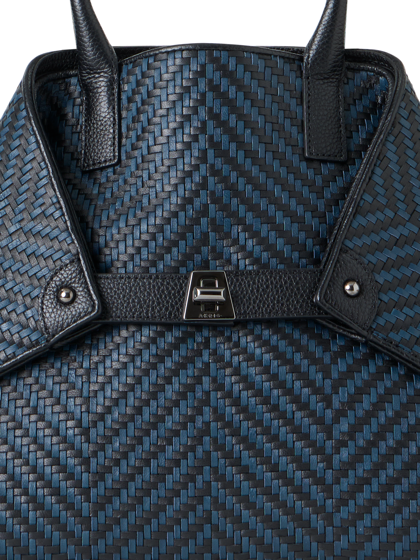 Designer Ai Small Top Handle Tote - neutral - navy - blue