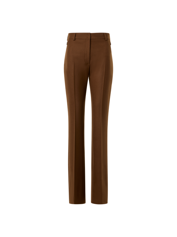 Designer Bootcut Wool Stretch Flannel Pants - brown