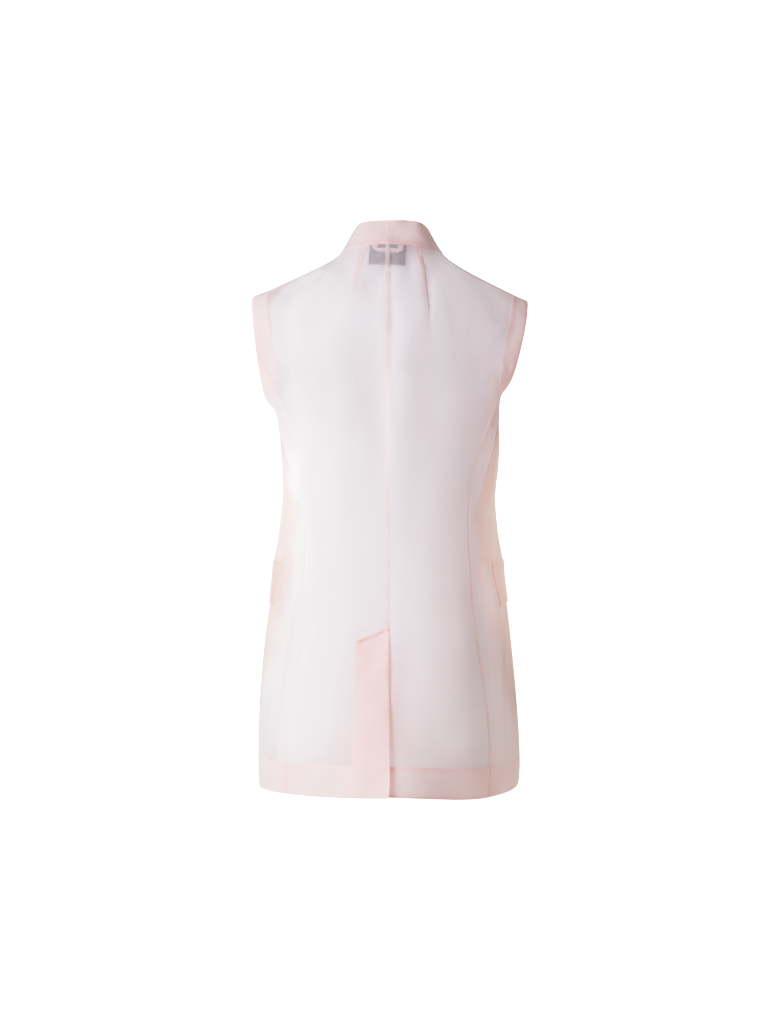 Designer Sheer Silk Organza Gilet - pastel - pink