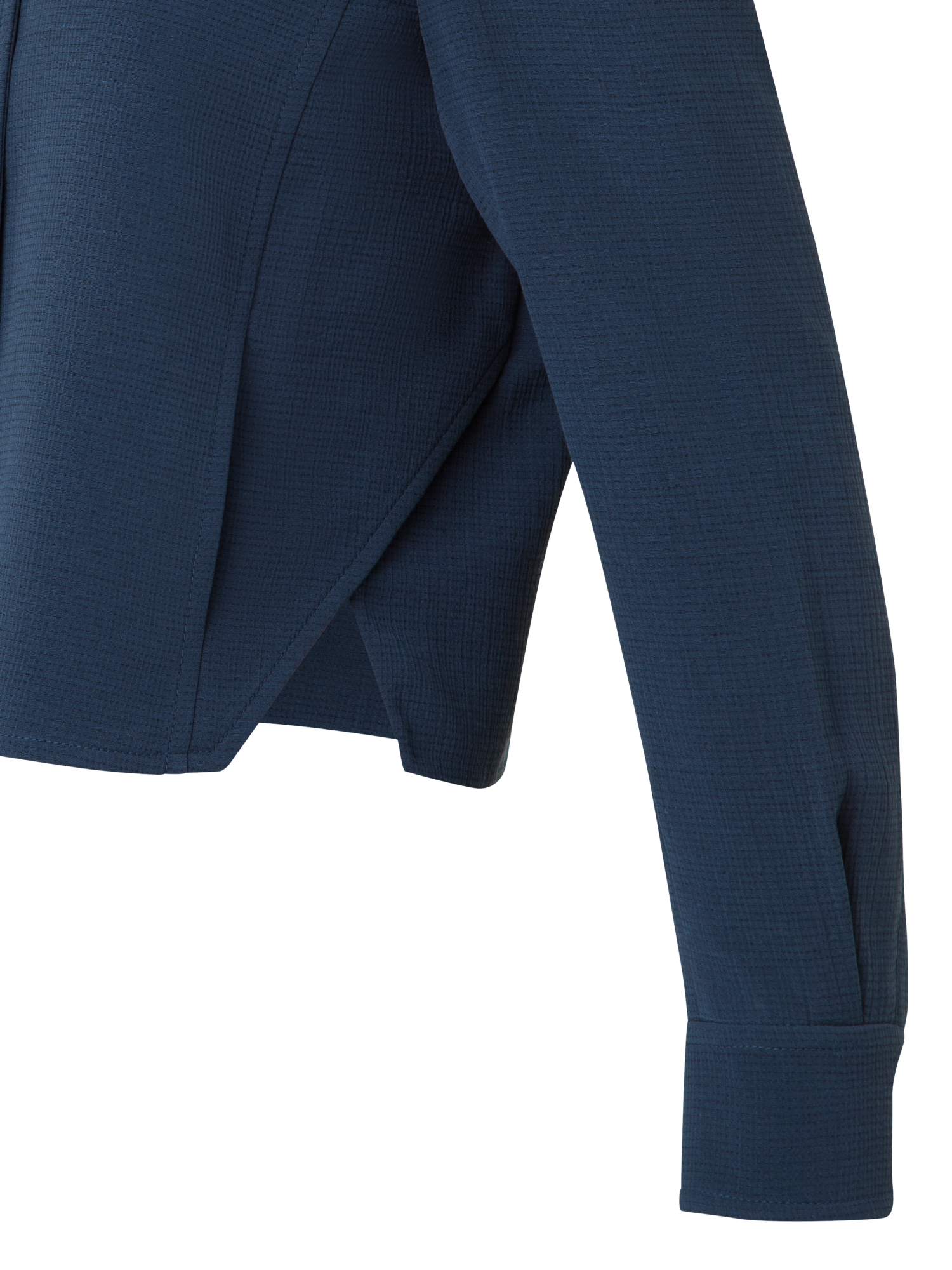 Designer Short Boxy Jacket in Cotton Double-Face - neutral - navy - blue