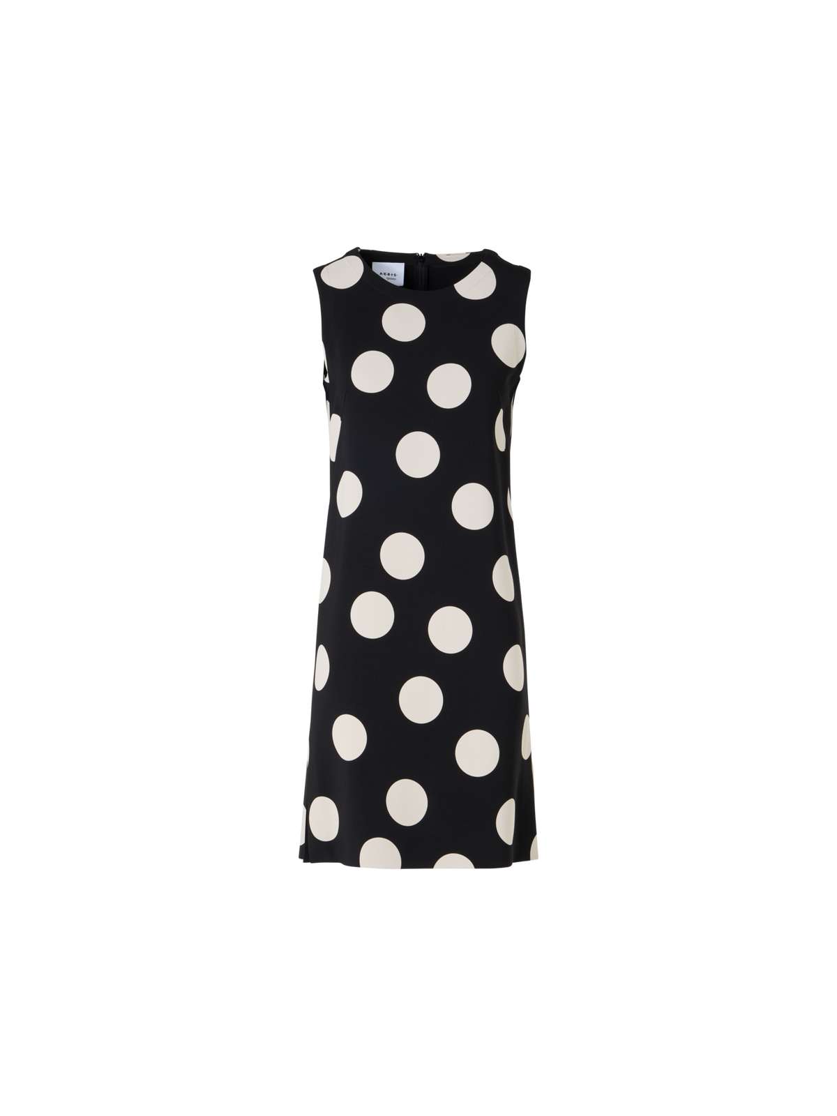 Designer Sleeveless Viscose-Stretch Crêpe Shift Dress - black