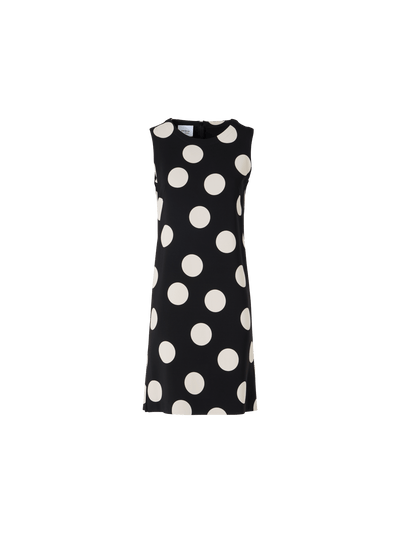 Designer Sleeveless Viscose-Stretch Crêpe Shift Dress - black