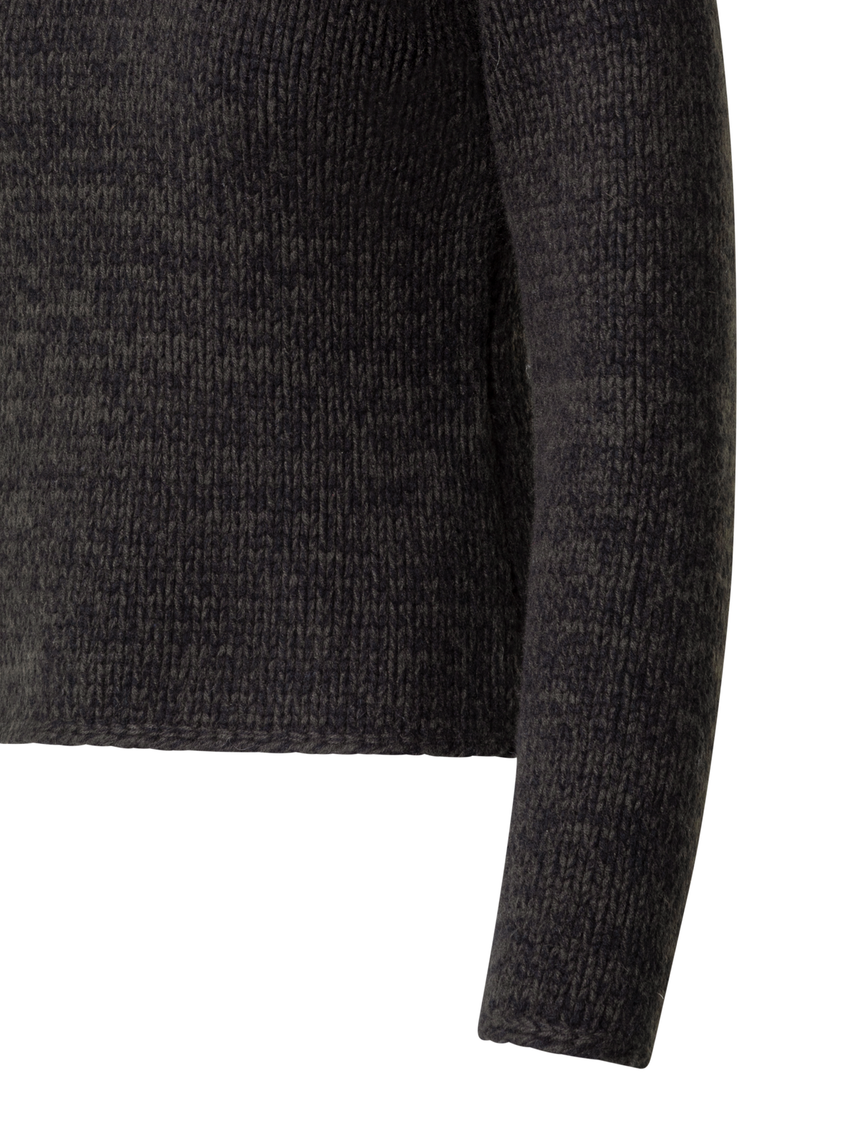 Designer Mouliné Cashmere Wool Round Neck Sweater - green - multicolor