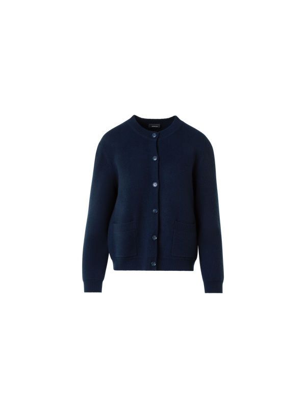 Designer Pure Cashmere Relaxed Cardigan - neutral - navy - blue