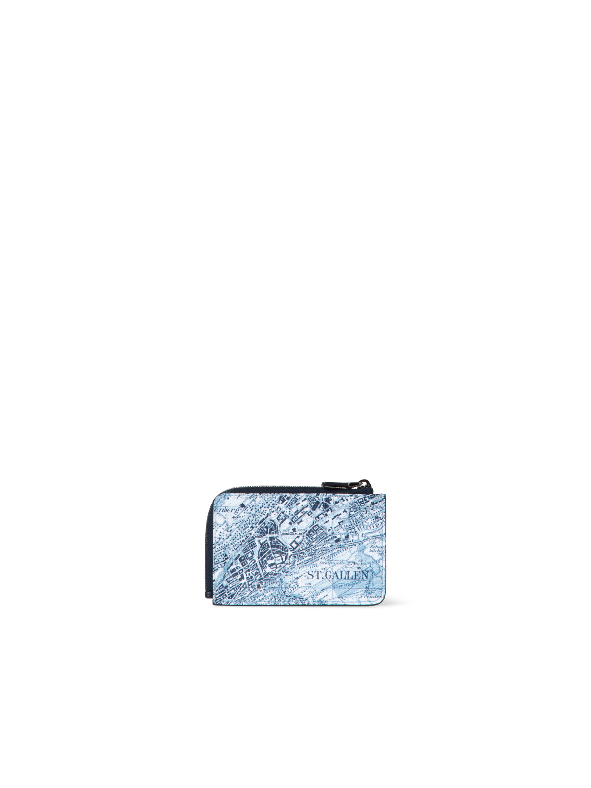 Designer Small Wallet with St. Gallen Map Print - blue - multicolor