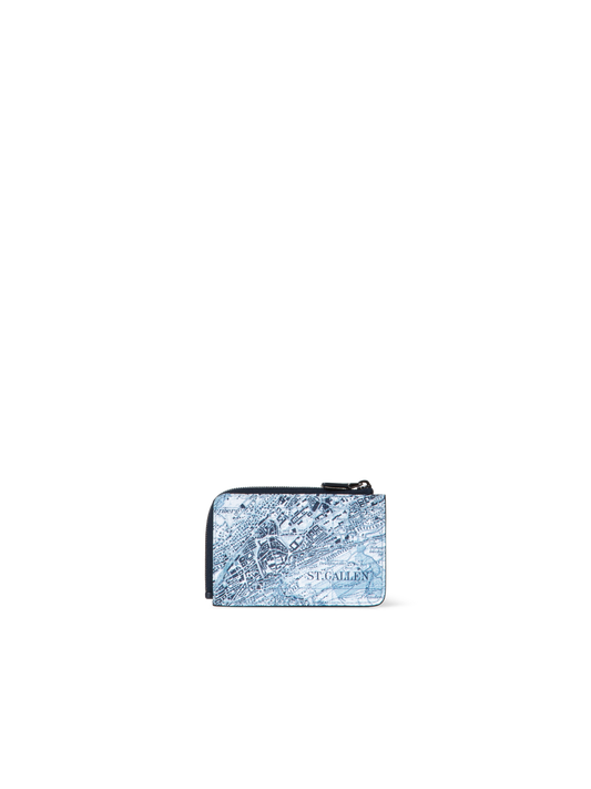 Designer Small Wallet with St. Gallen Map Print - blue - multicolor
