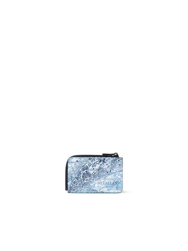 Designer Small Wallet with St. Gallen Map Print - blue - multicolor