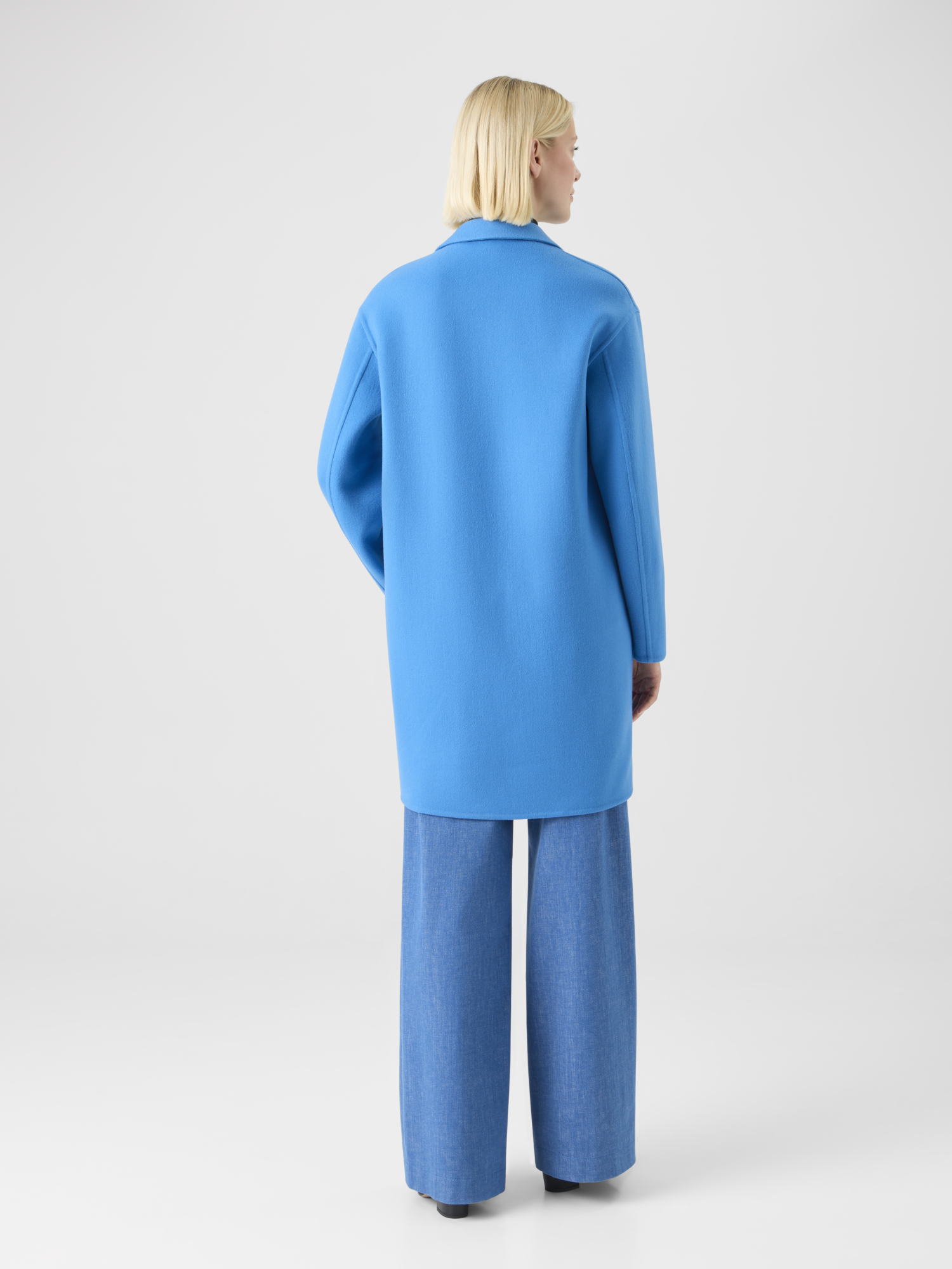 Designer Cashmere Double-Face Coat - blue 