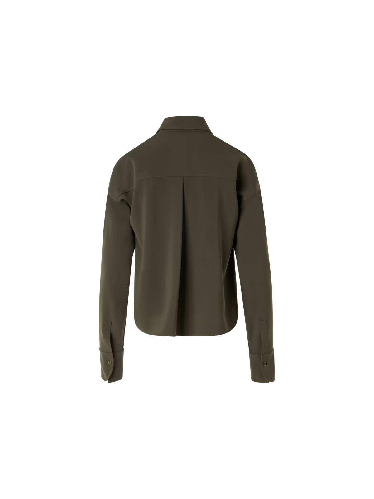 Designer Long-Sleeve Lasercut-Crêpe Blouse - green