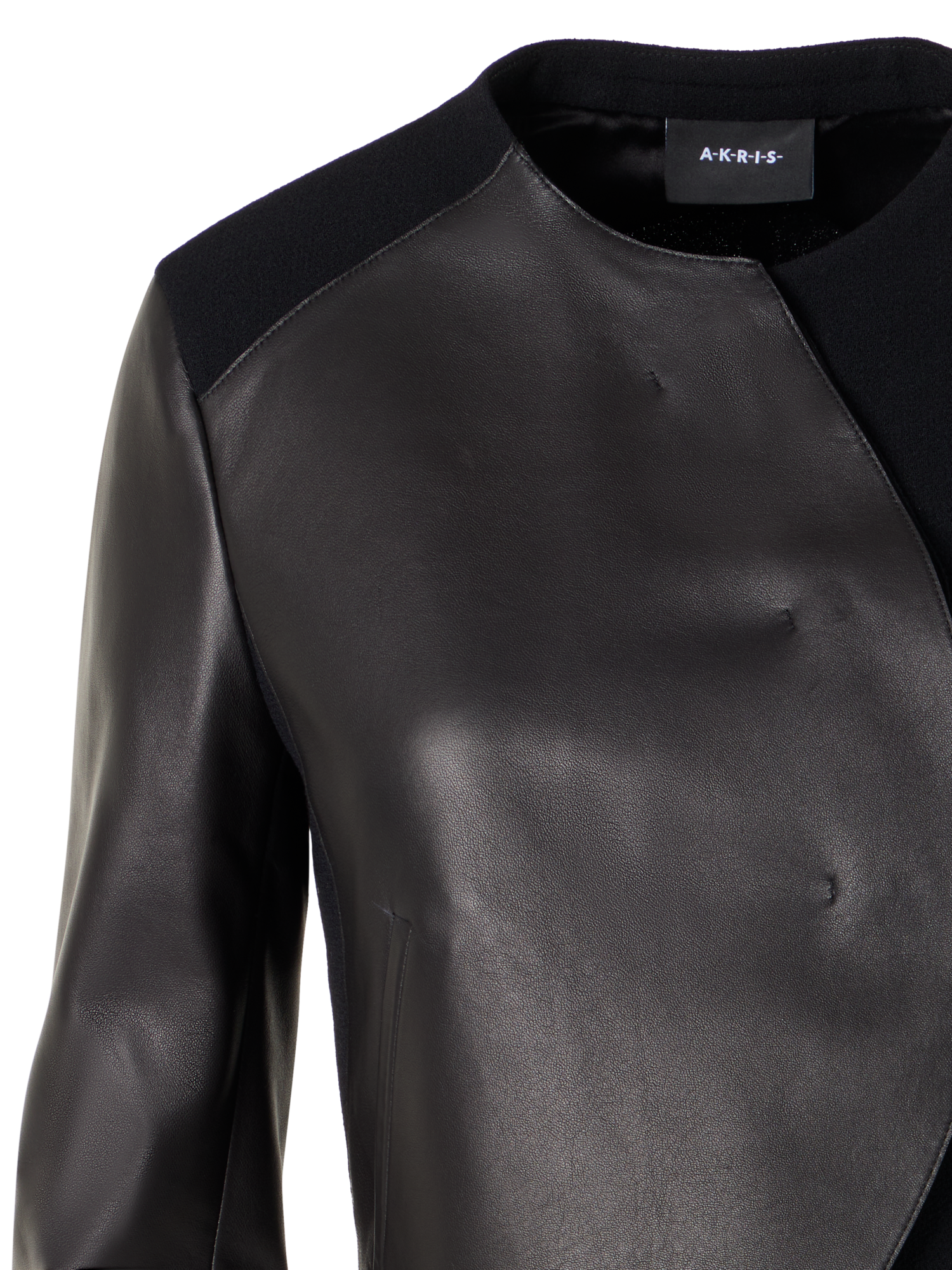 Designer Hynora Jacket in Wool-Crêpe Double-Face - black