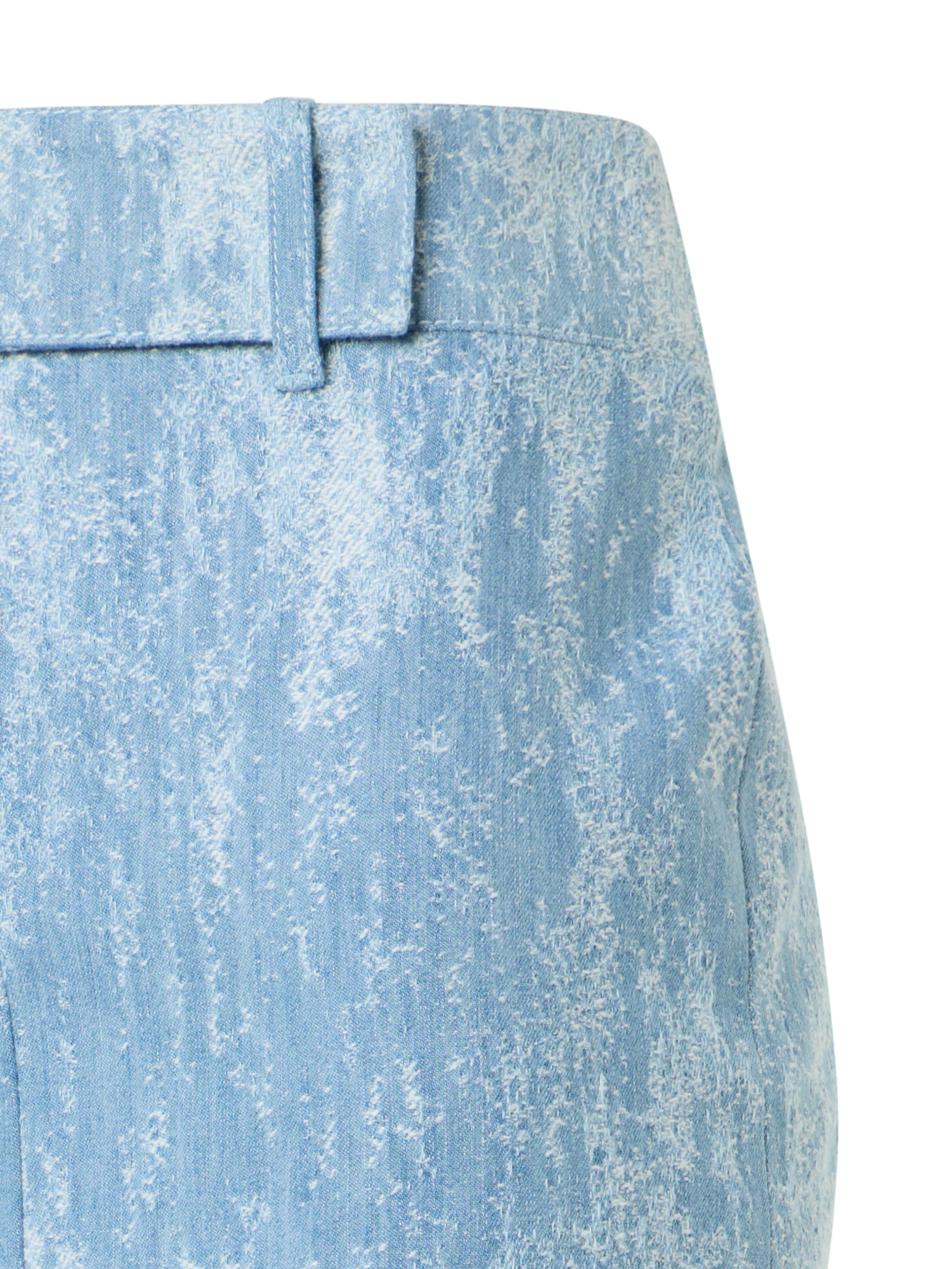 Designer Jacquard Denim Pencil Skirt - blue