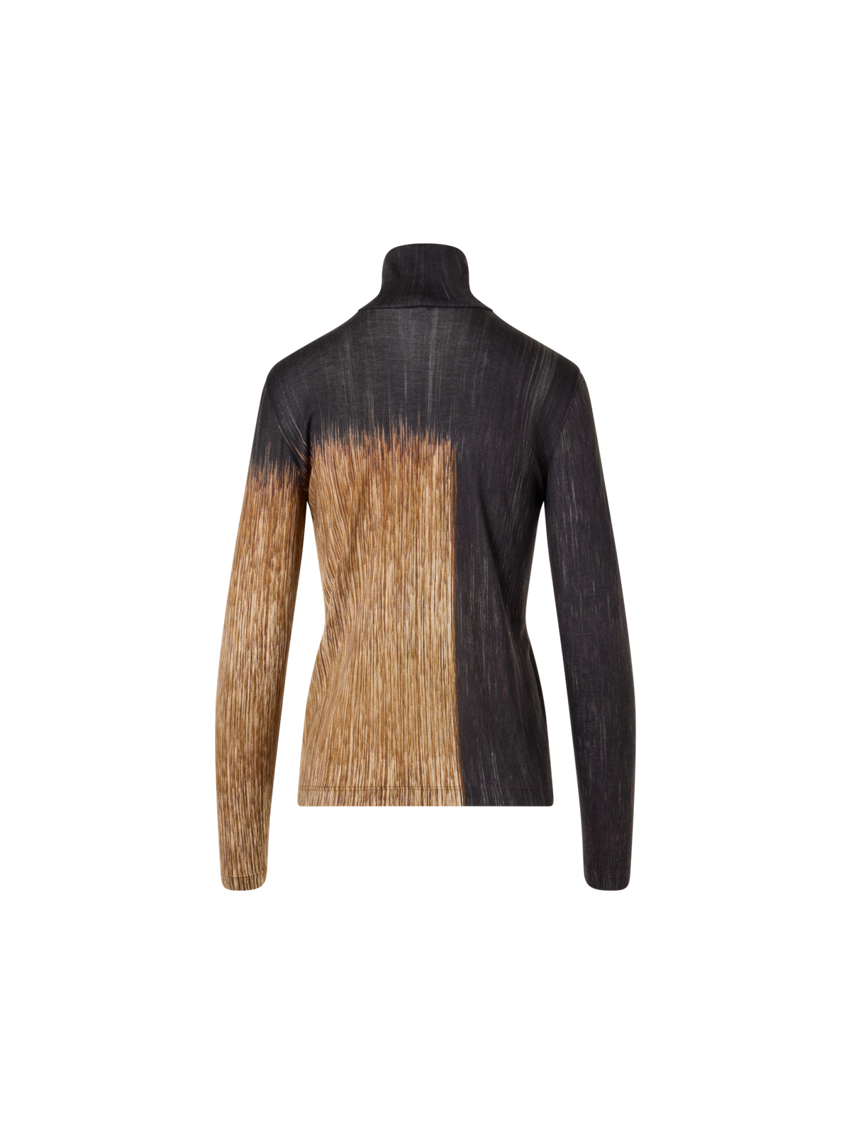Designer Cashmere Silk Shirt in Oro Lienzo Print - multicolor - black - brown