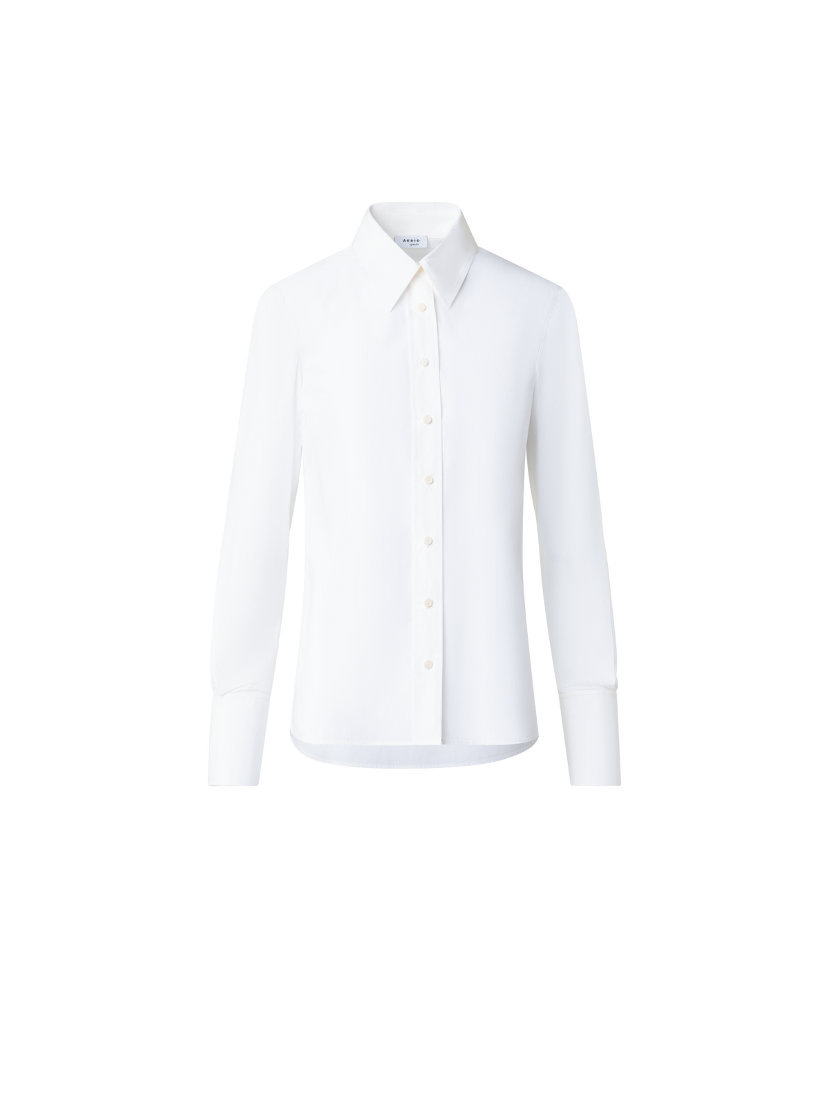 Designer Fitted Cotton Poplin Blouse - ecru - white