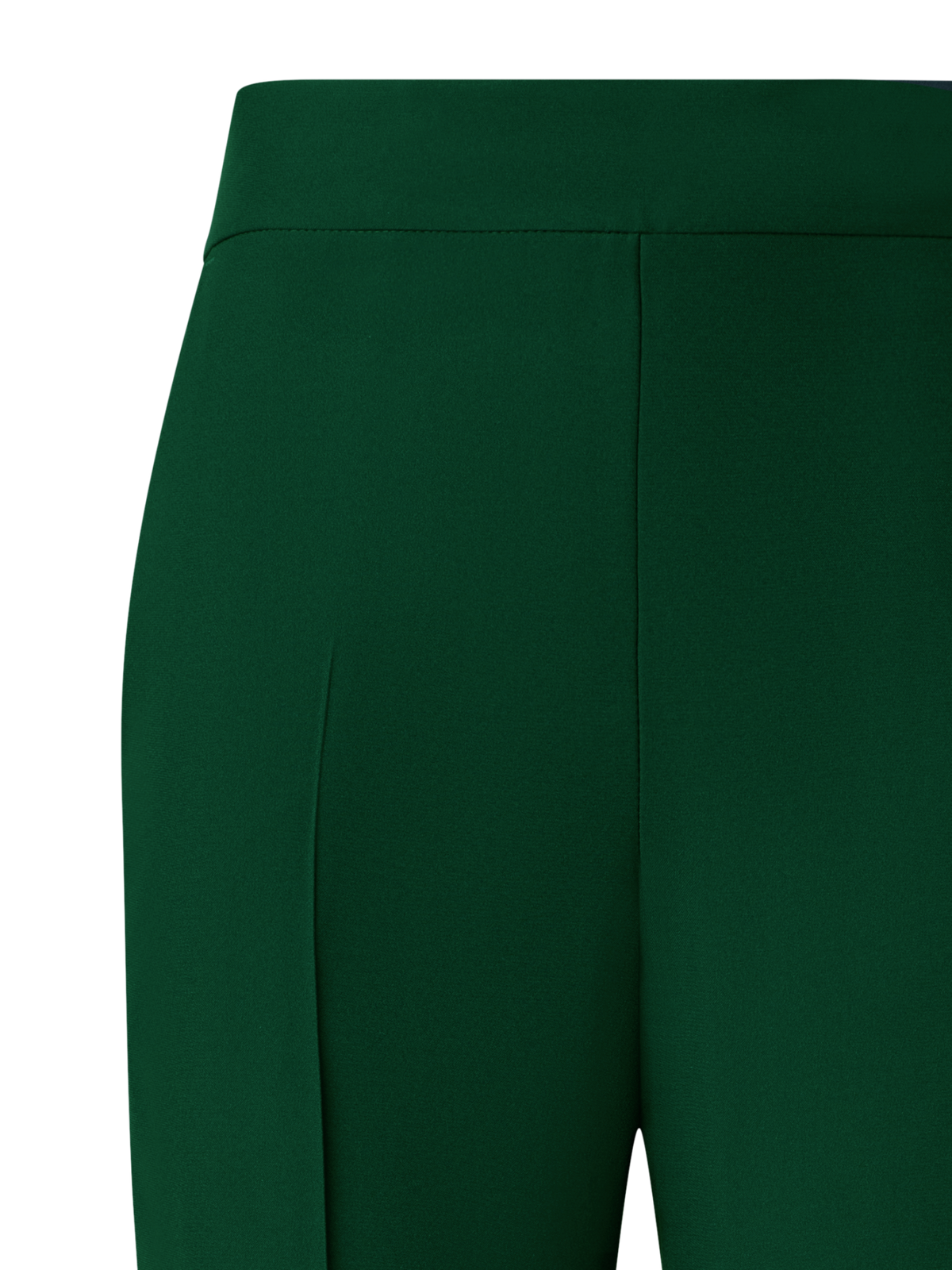 Designer Tapered Crêpe Pants with Elastic Back - green