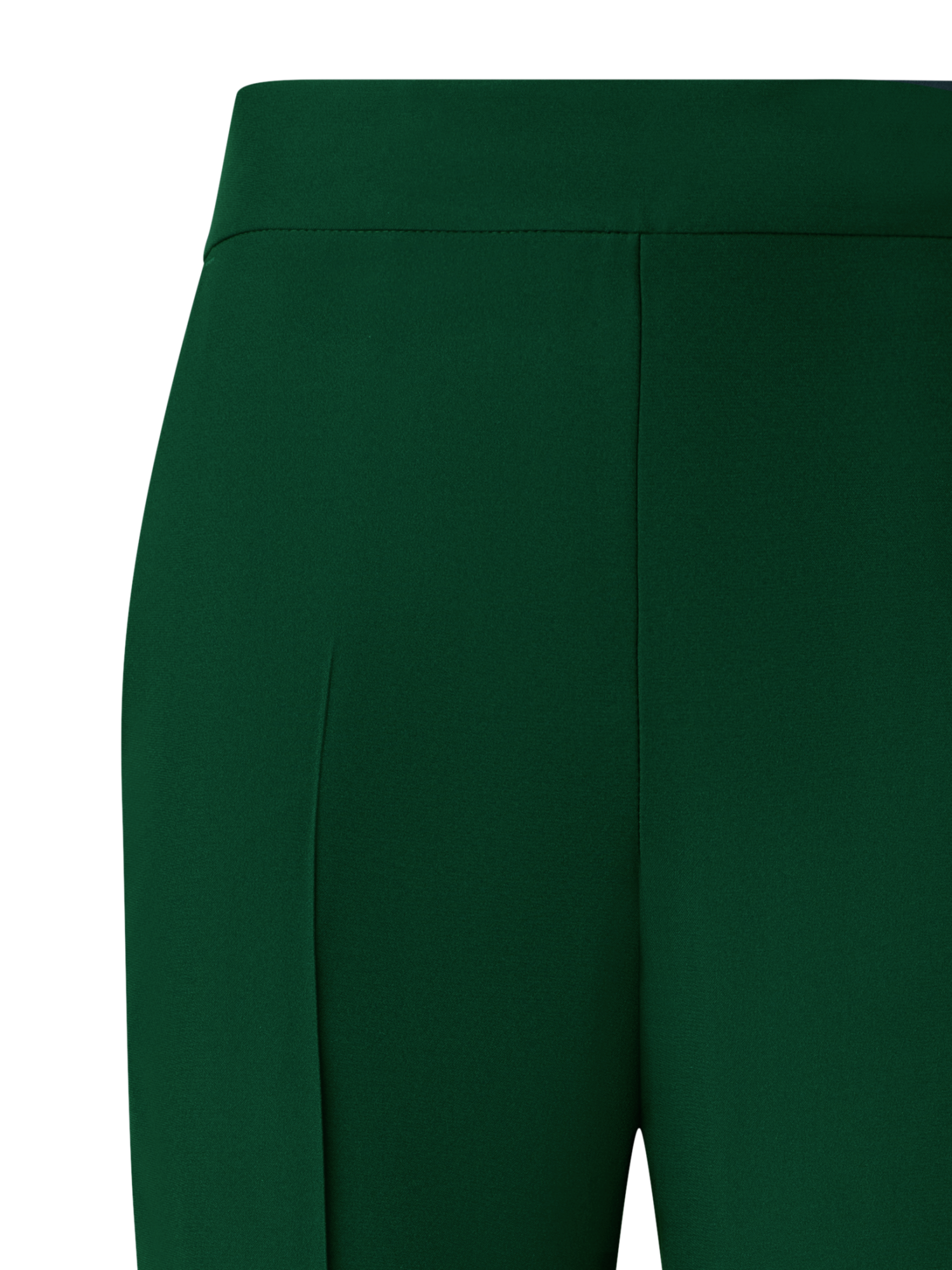 Designer Tapered Crêpe Pants with Elastic Back - green