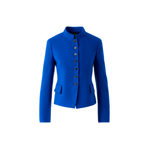 Short Fitted Wool Flannel Double-Face Jacket