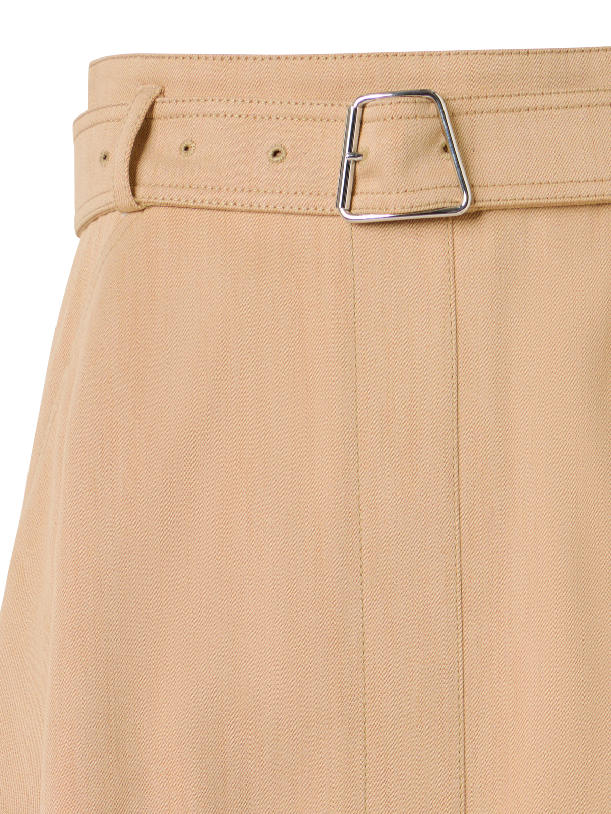 Designer Stretch-Cotton Denim Midi Skirt - beige