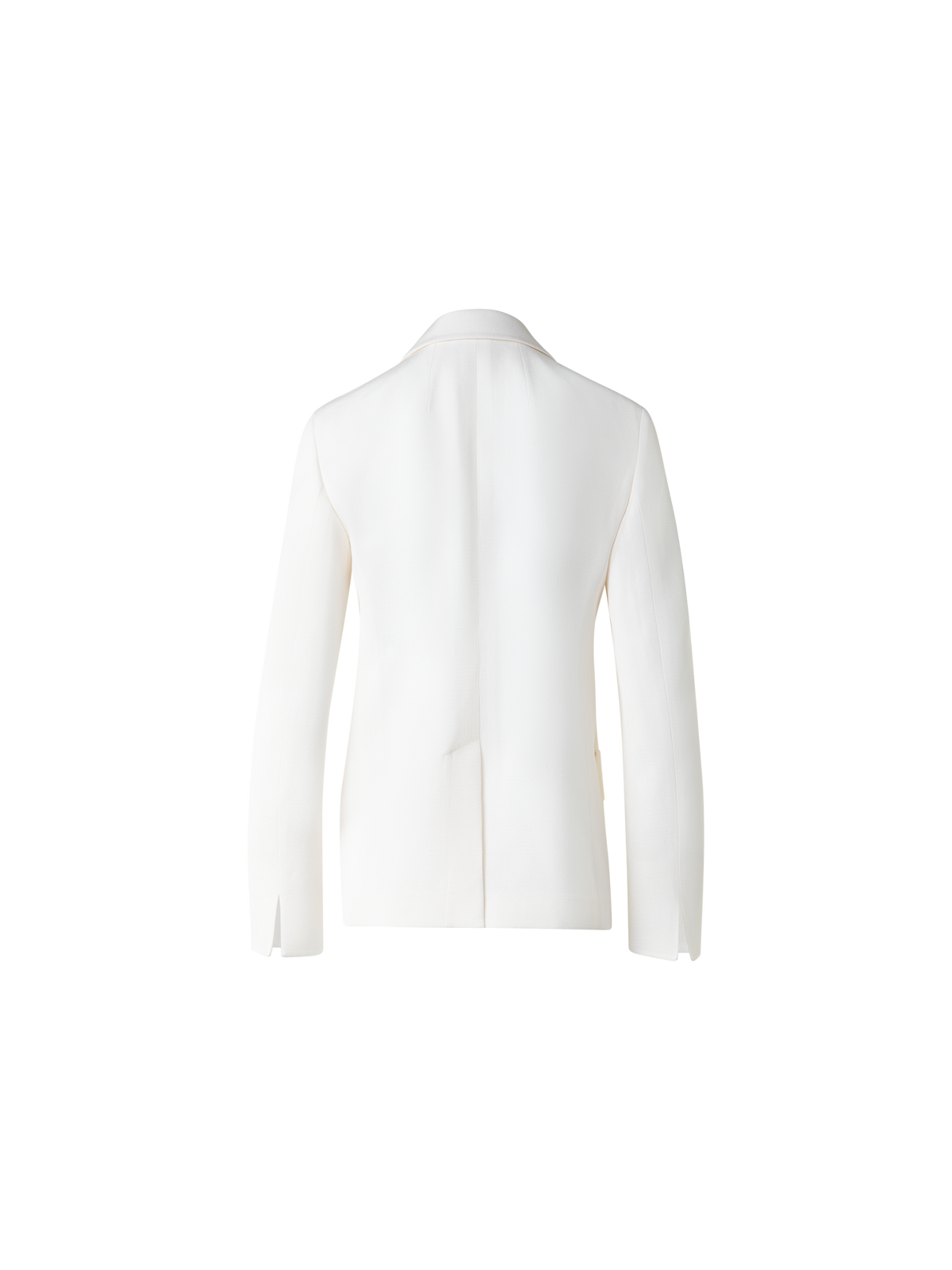 Designer Double-Breasted Blazer in Silk Shantung  - neutral - white