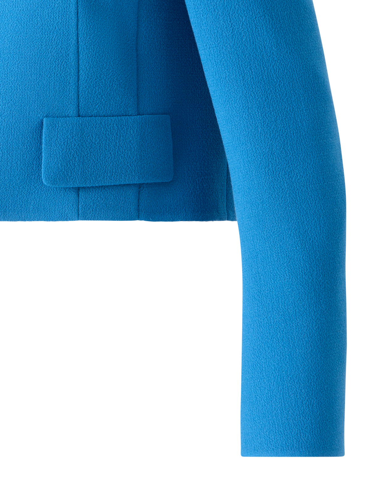 Designer Short Wool Crêpe Double-Face Jacket - blue