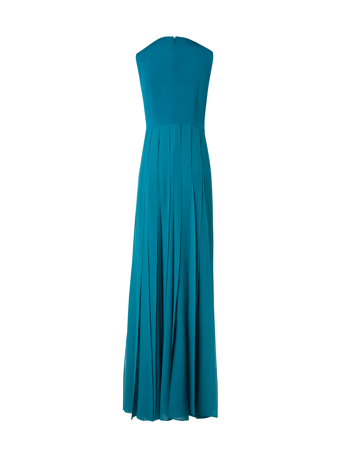 Designer Silk Gown with Flowing Ribbons Skirt - blue