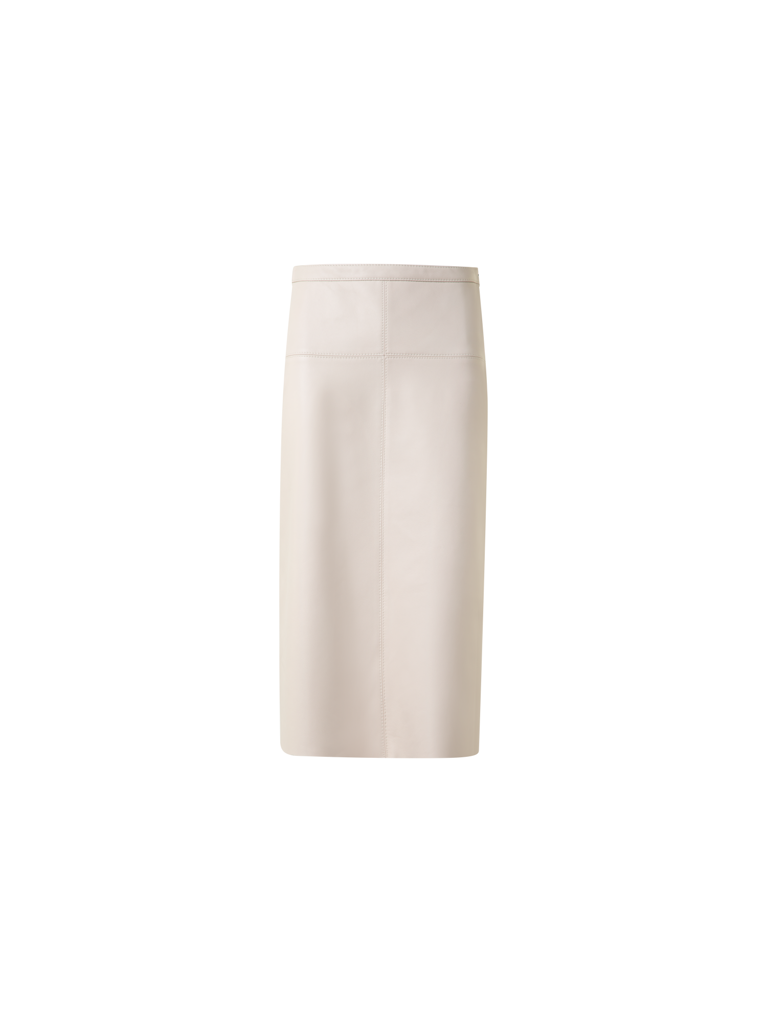 Designer Lamb Nappa Leather Pencil Skirt - neutral - grey - beige
