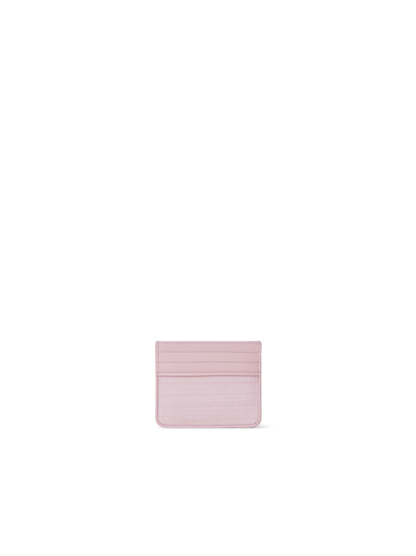 Designer Card Holder in Horsehair and Leather - pink