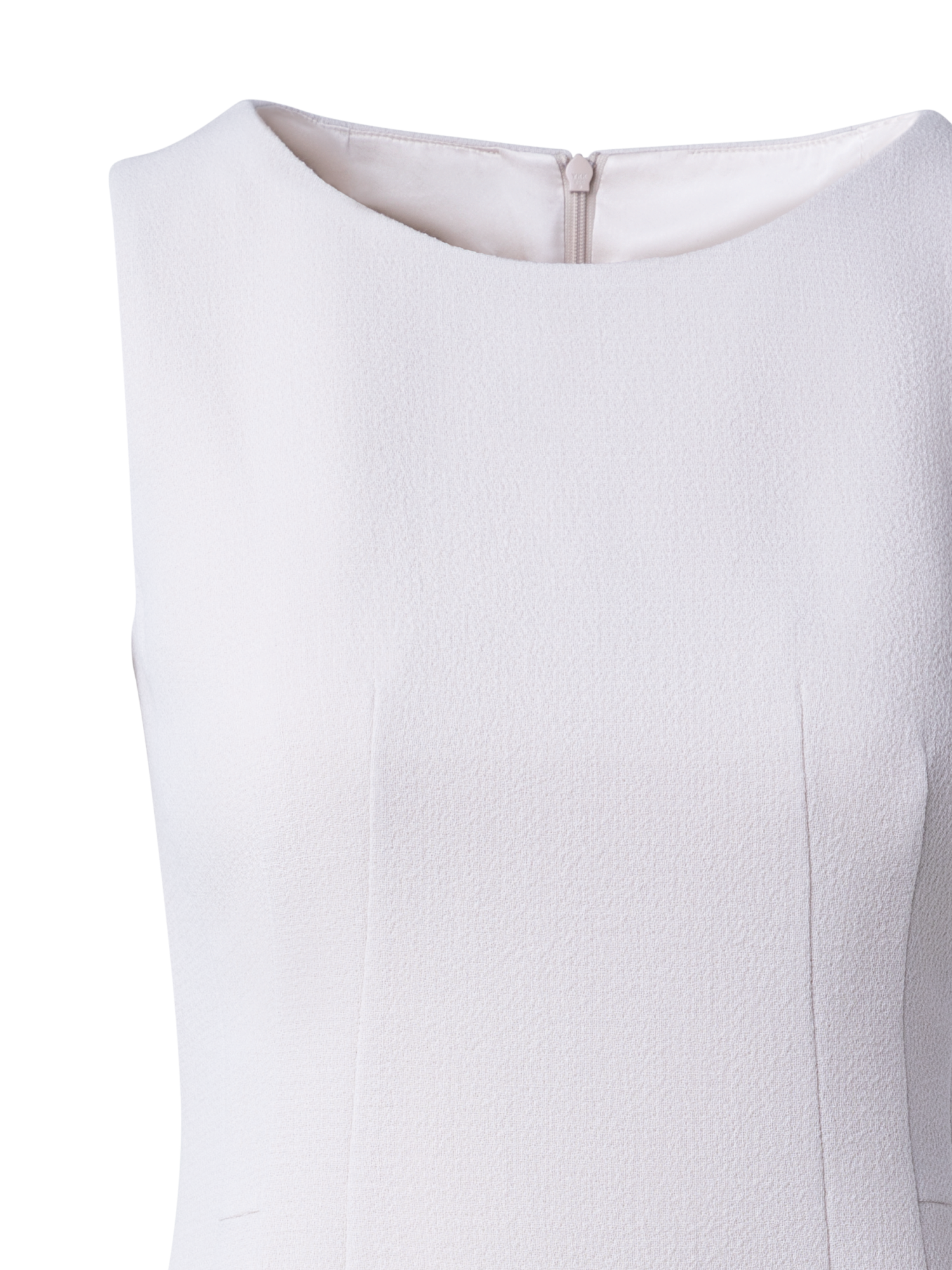 Designer Wool Crêpe Double-Face Sheath Dress - beige