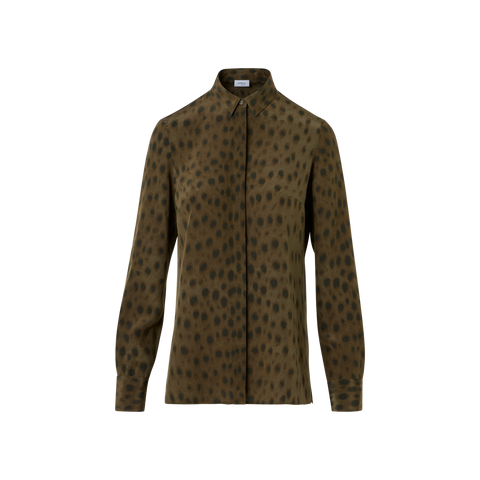 Seidenbluse im Leopard Print