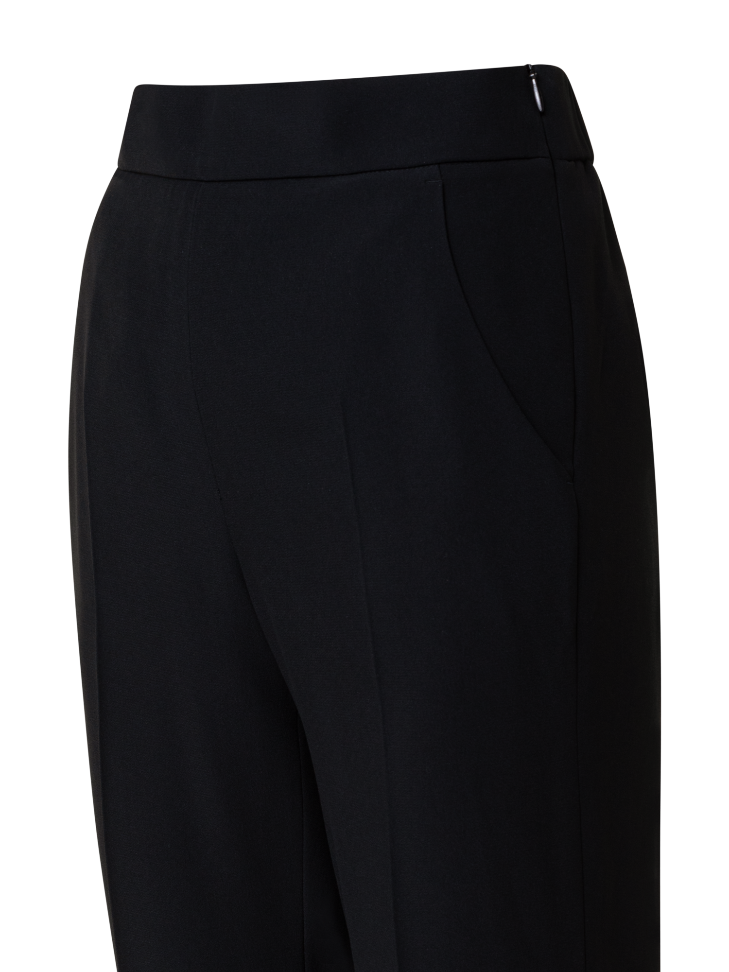 Designer Tapered Crêpe Pants - black
