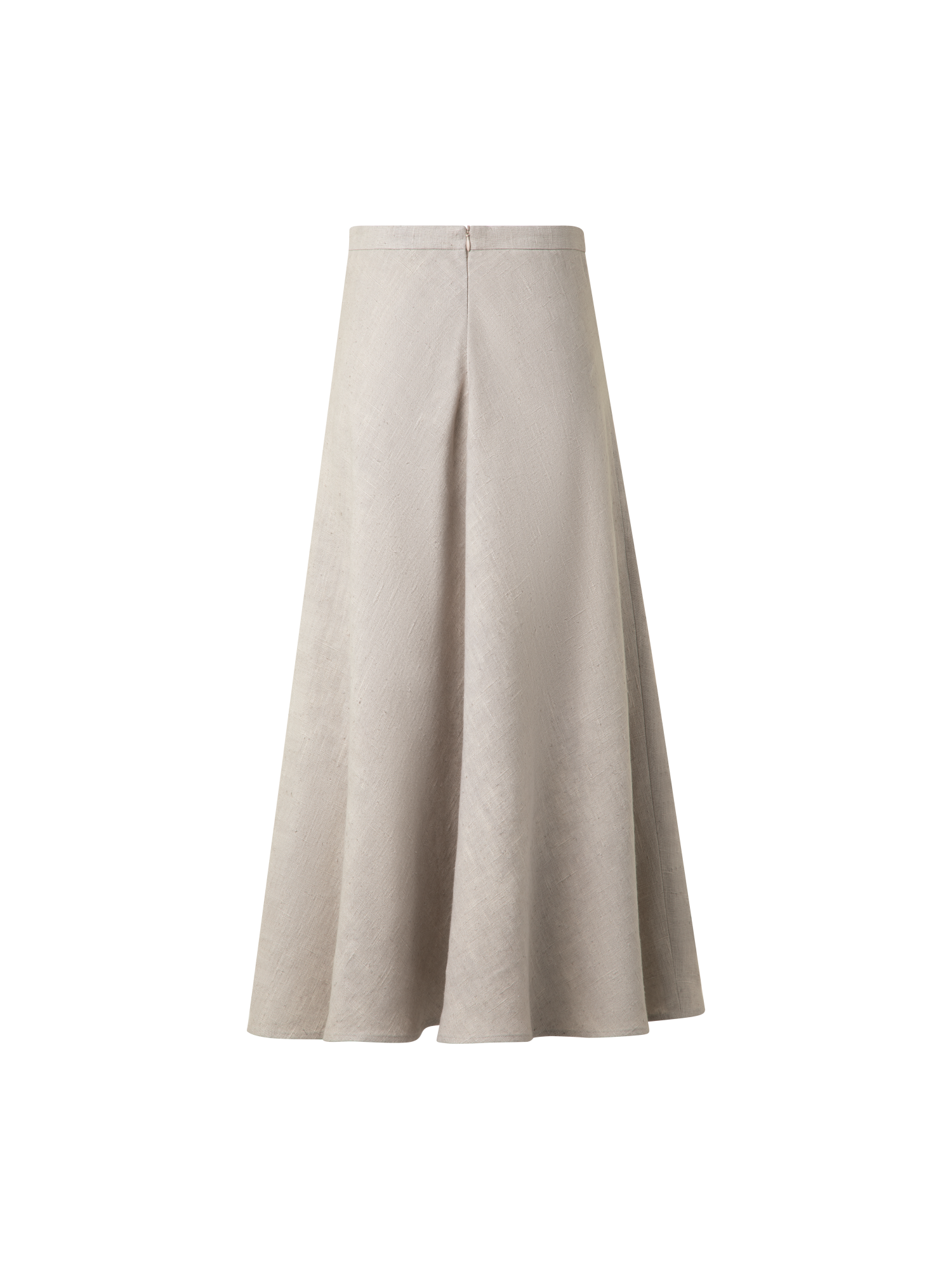 Designer Linen Midi Skirt with 3D Carnation Detail - neutral - pastel - beige