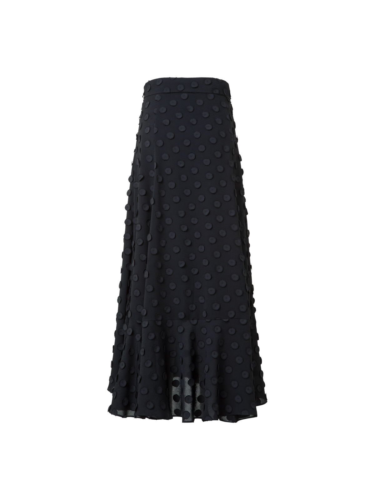 Designer Midi Skirt with 3D Polka Dots - black - neutral