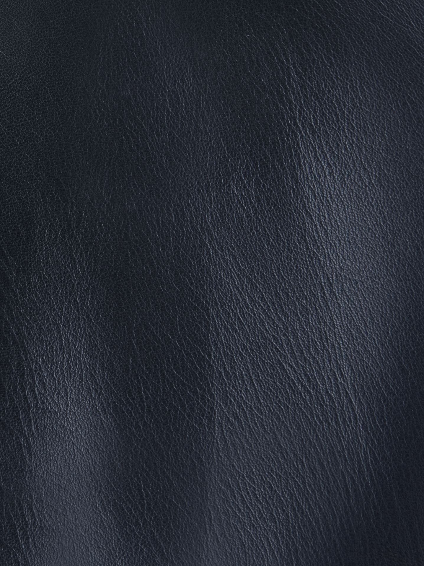 Designer Cropped Leather Jacket - navy - blue