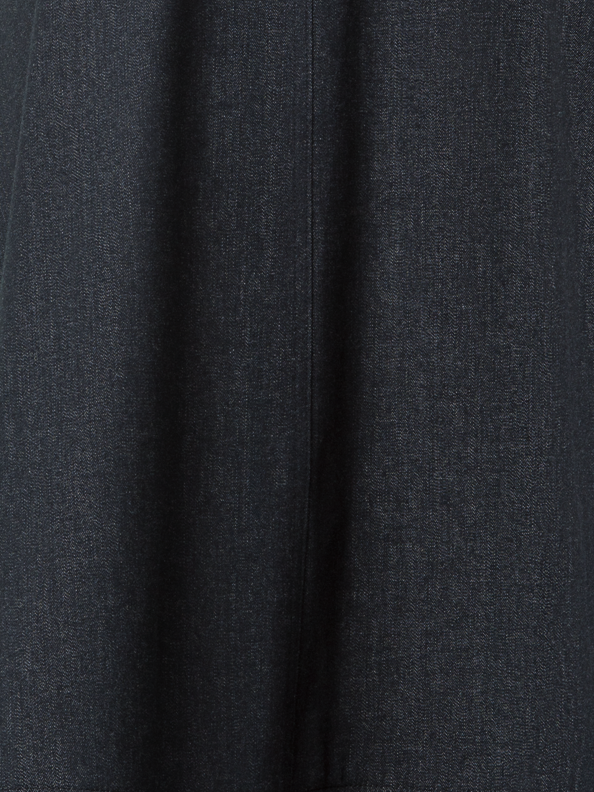 Designer Flared A-Line Midi Skirt in Cotton Denim - black - neutral