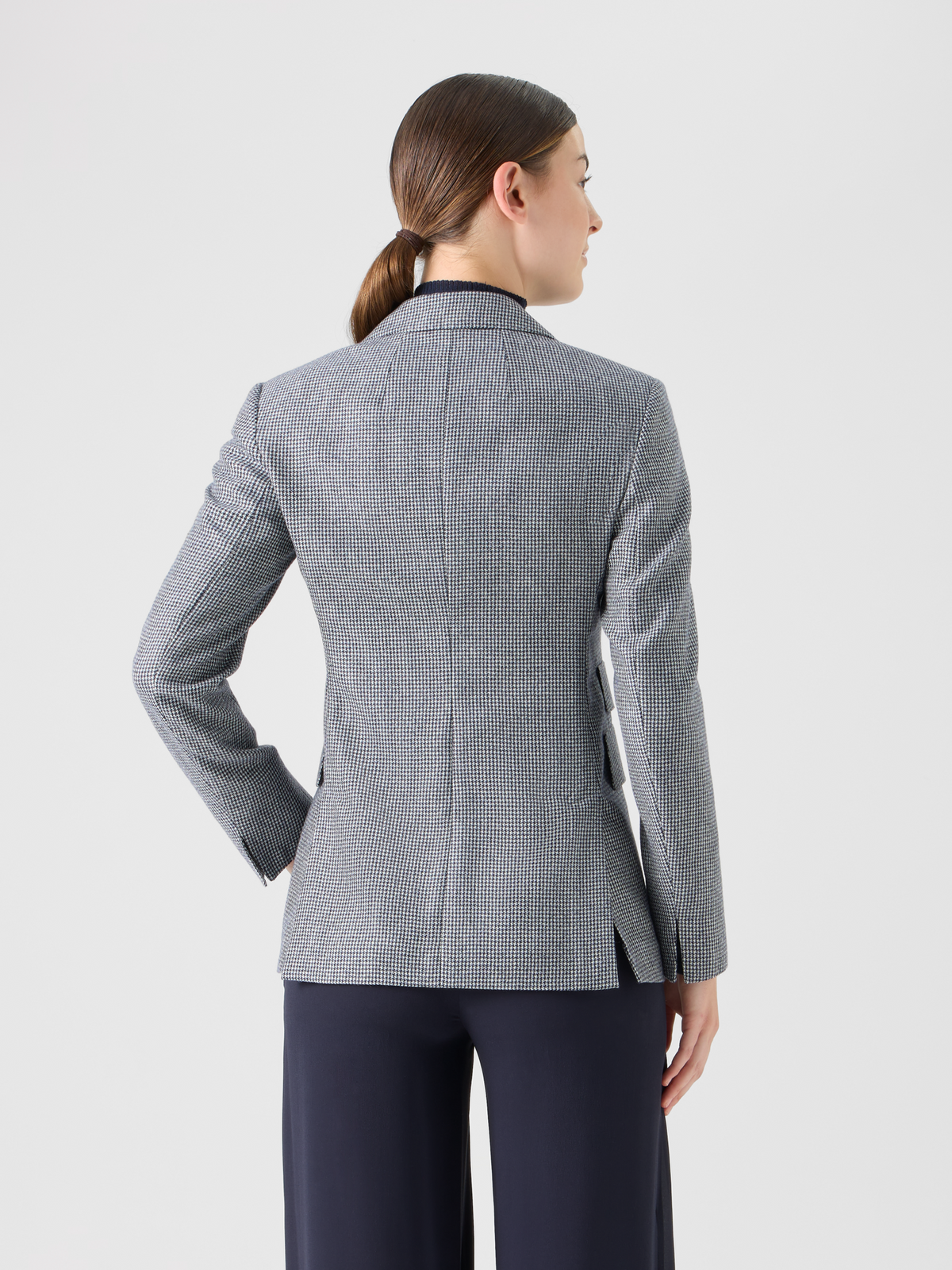 Designer Cashmere Pepita Tailored Blazer - grey #editorial