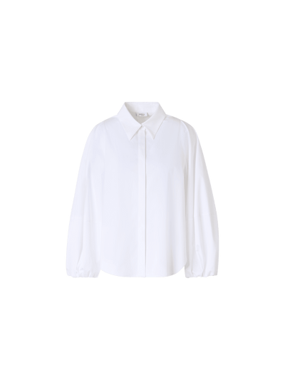 Designer Boxy Washed Cotton Satin Shirt Blouse - ecru
