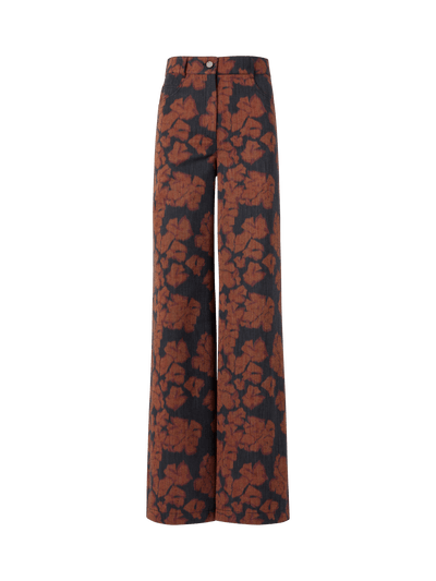 Designer Cooper Wide-Leg Pants in Cotton-Canvas - multicolor
