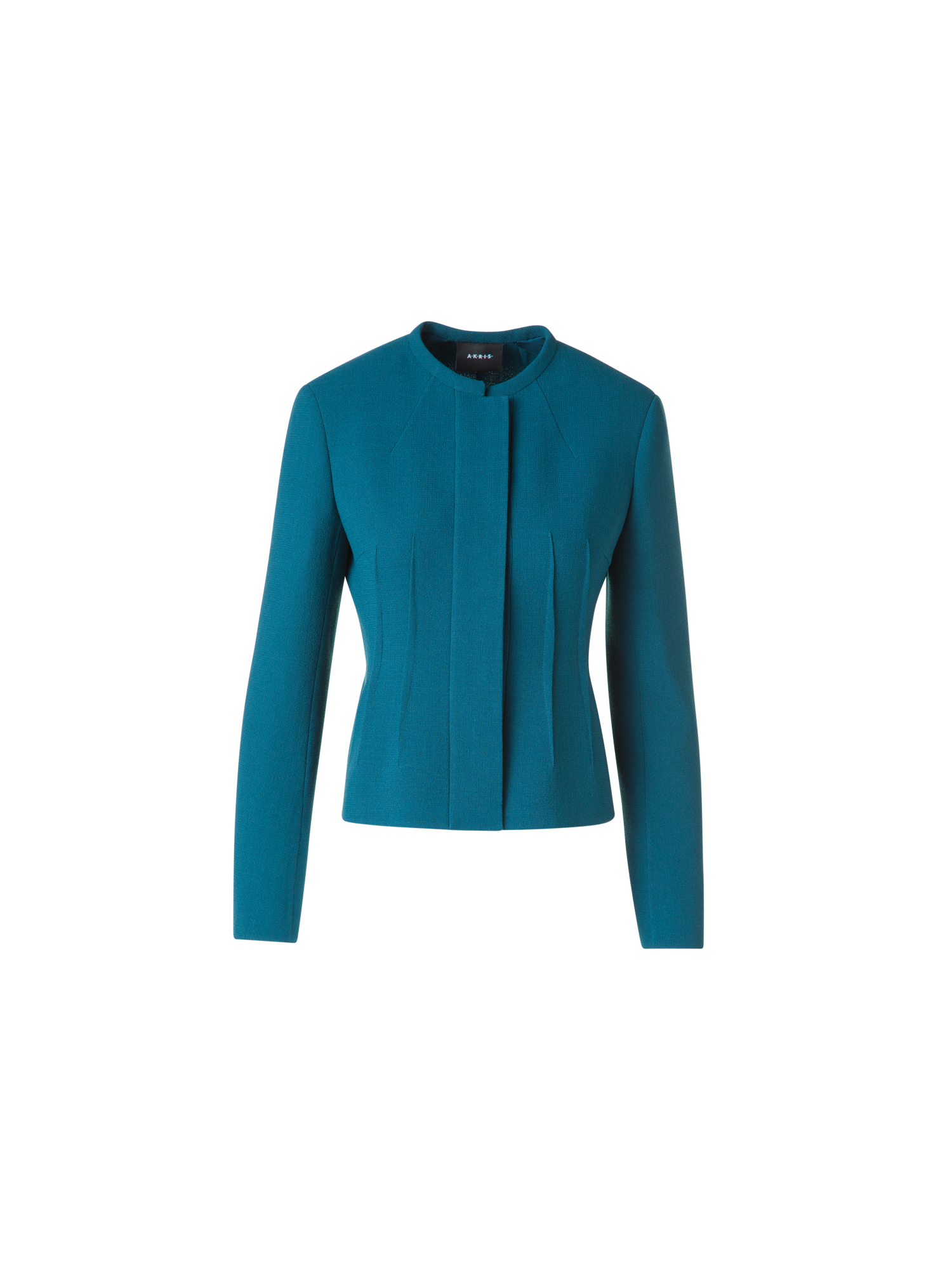 Designer Short Jacket in Wool Crêpe Double-Face - green