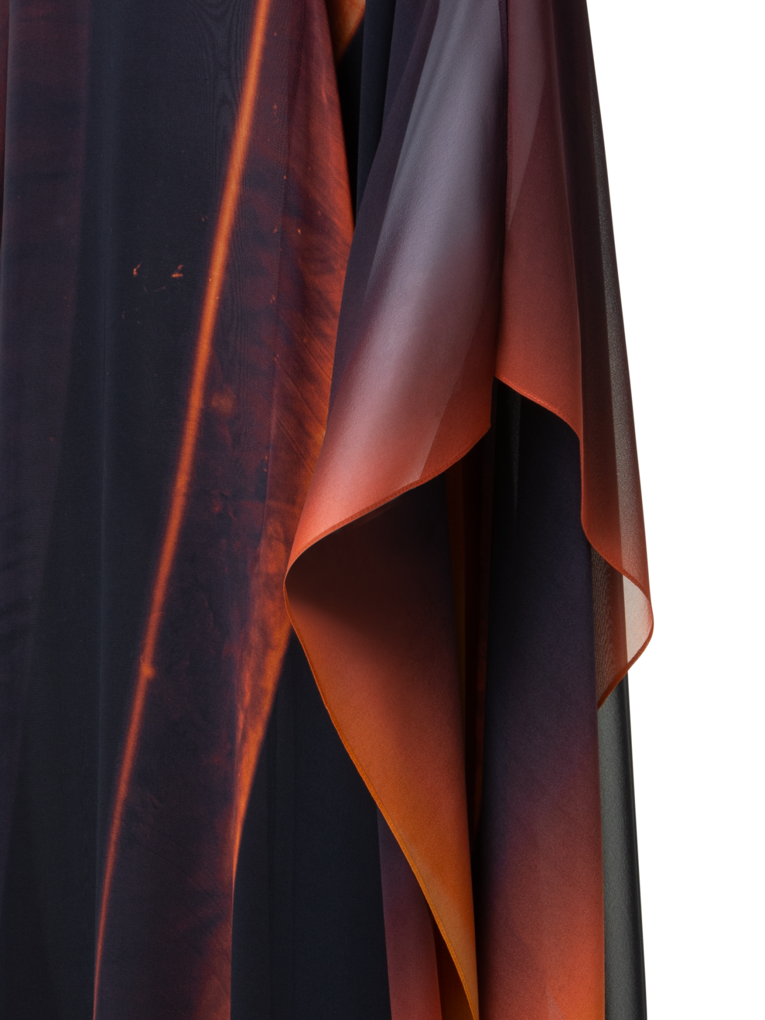 Designer Caftan Silk Gown with Tube Print - brown - multicolor - orange