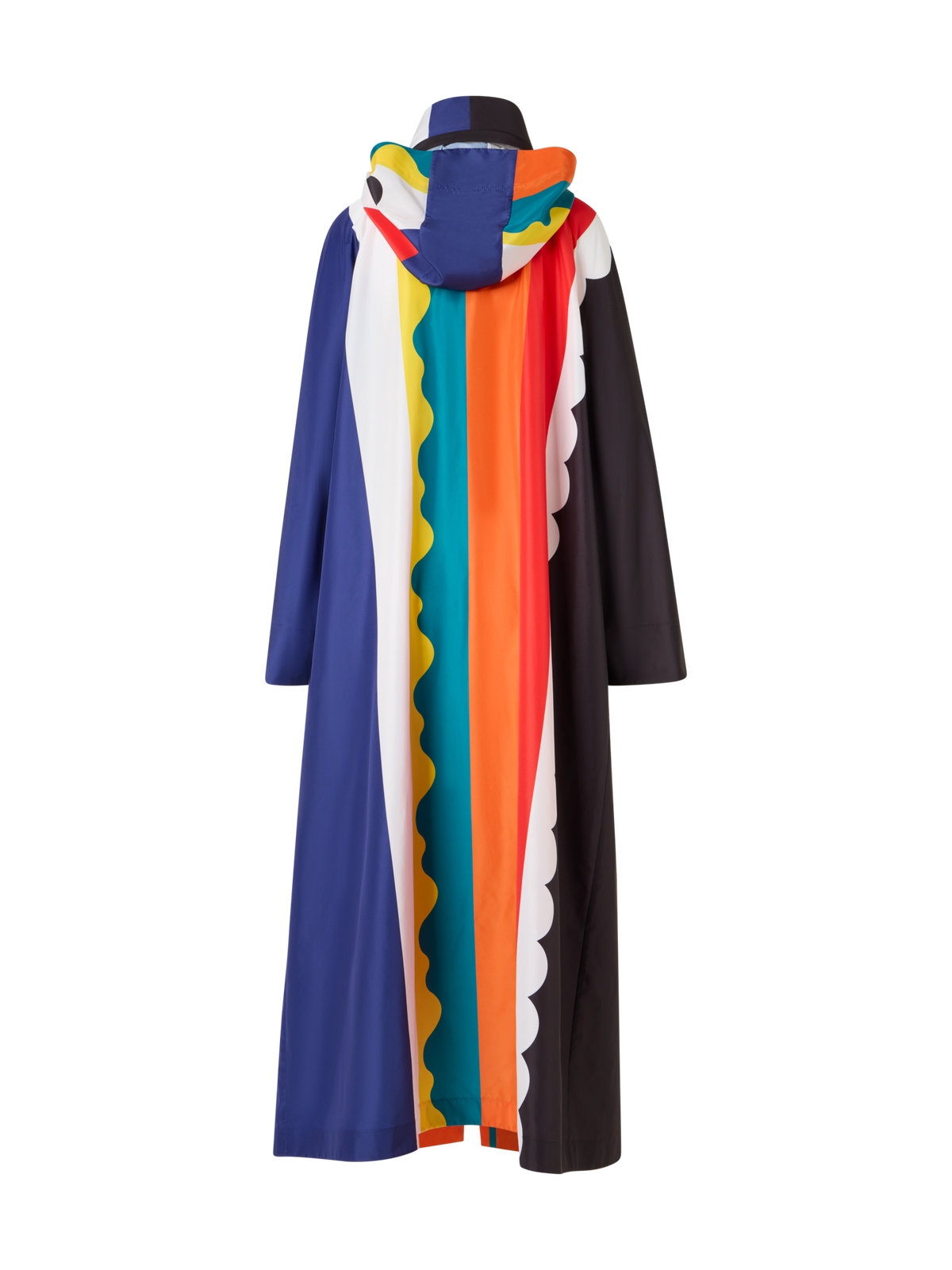 Designer Ivano Taffeta Maxi Coat with Paravent Print - multicolor