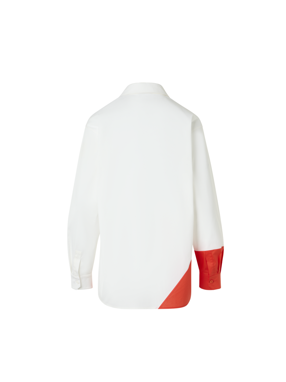 Designer Oversize Cotton Blouse with Poligon Patchwork - ecru