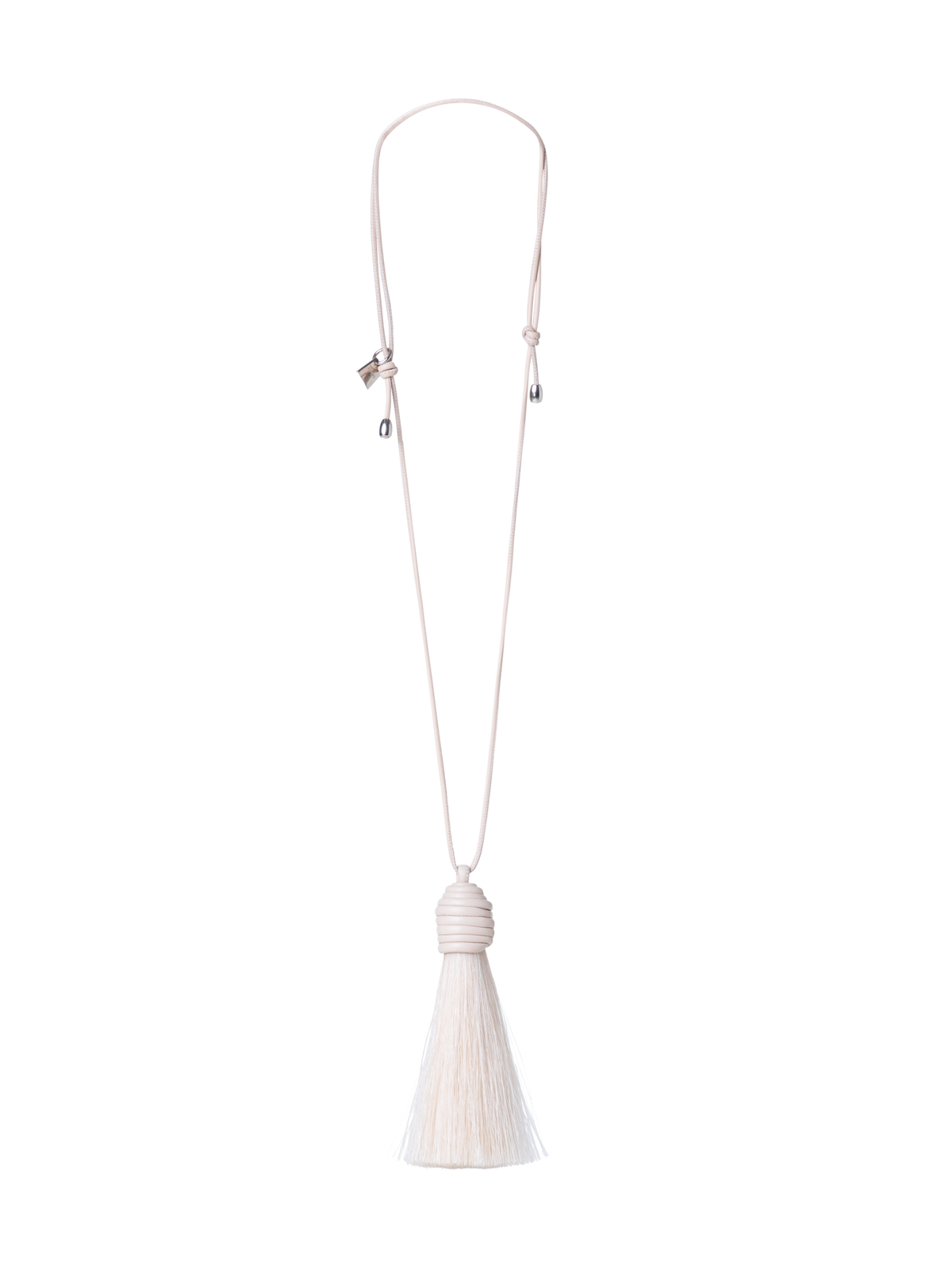 Designer Horsehair Necklace - ecru - white